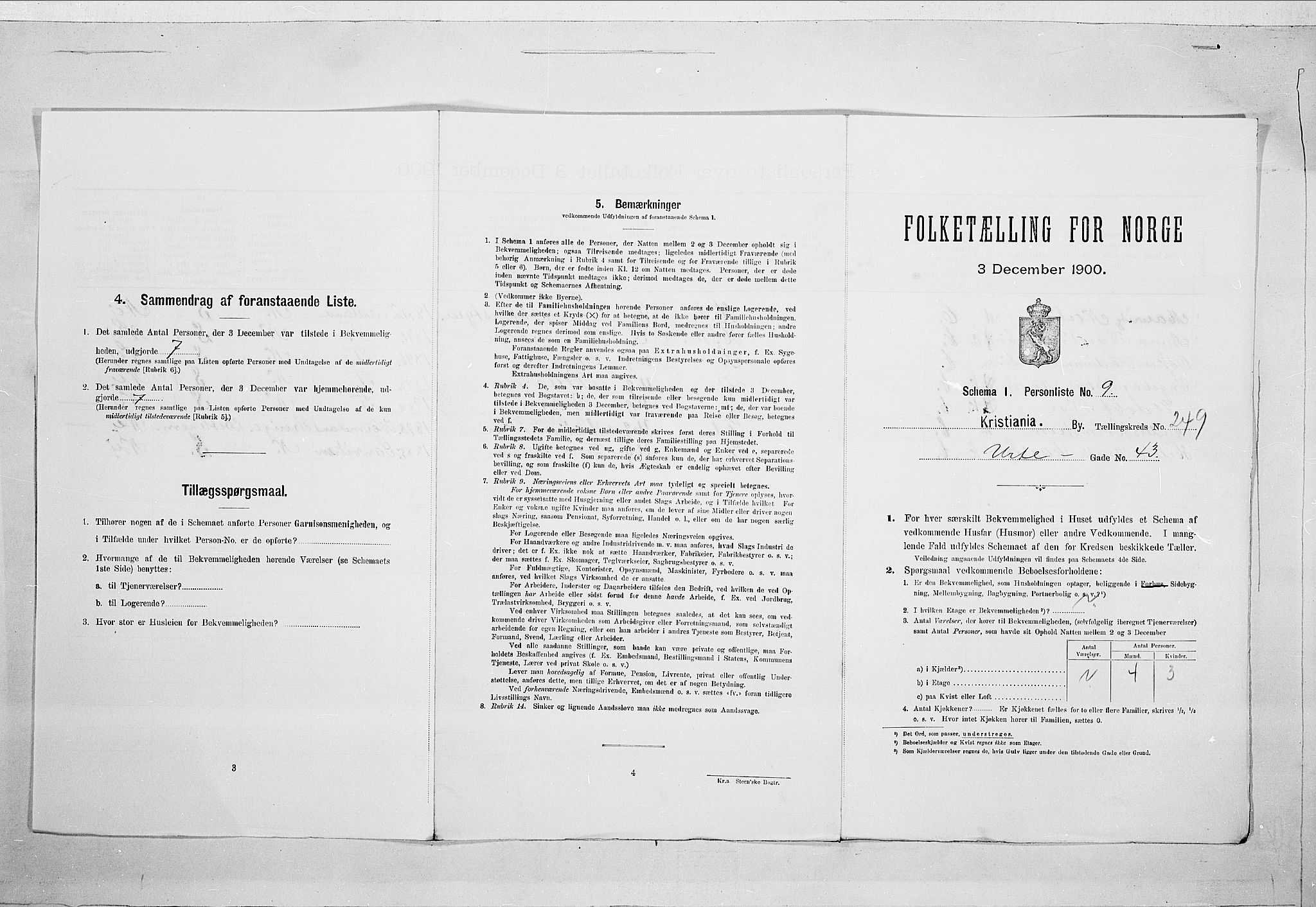 SAO, Folketelling 1900 for 0301 Kristiania kjøpstad, 1900, s. 109094