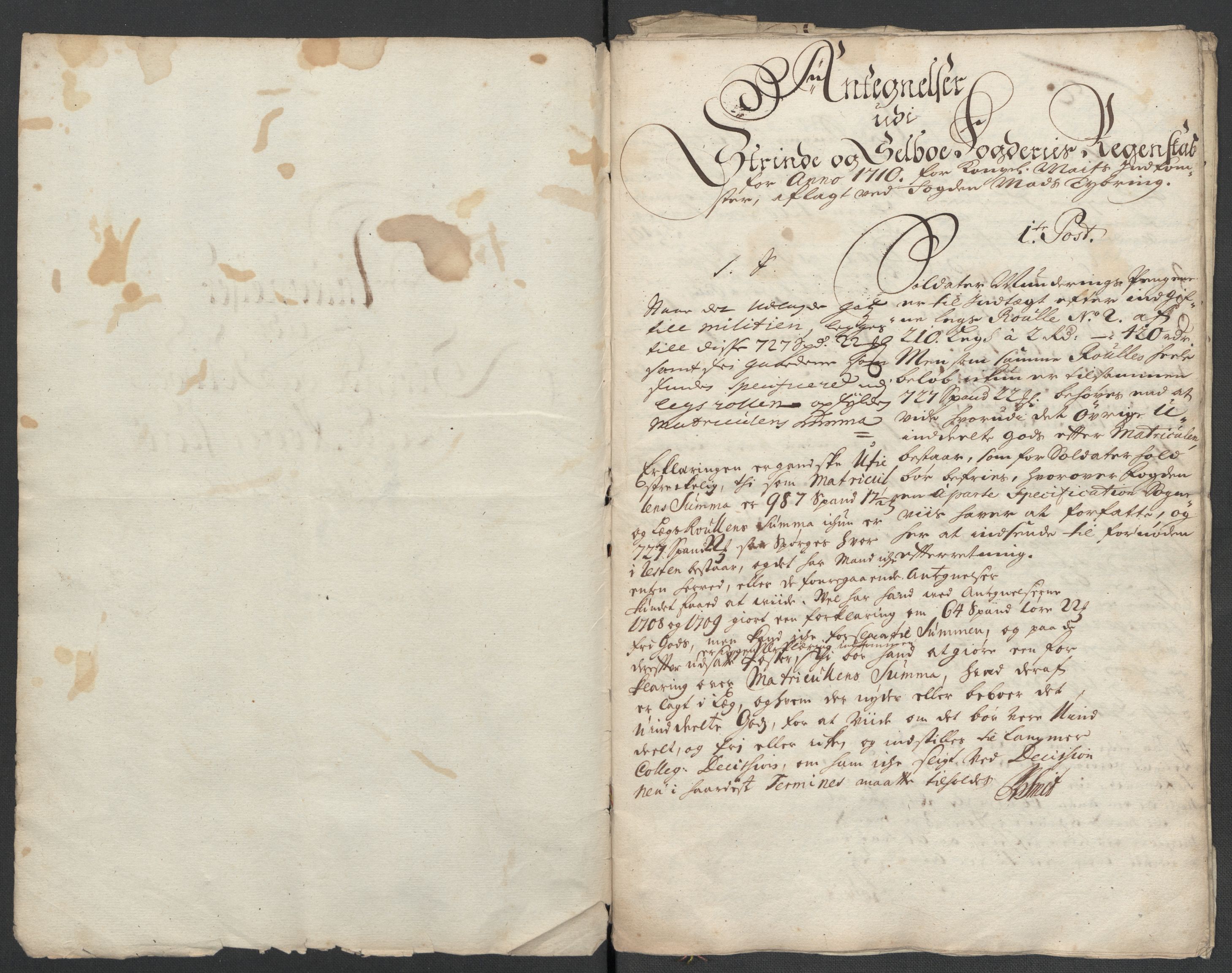 Rentekammeret inntil 1814, Reviderte regnskaper, Fogderegnskap, AV/RA-EA-4092/R61/L4111: Fogderegnskap Strinda og Selbu, 1709-1710, s. 478