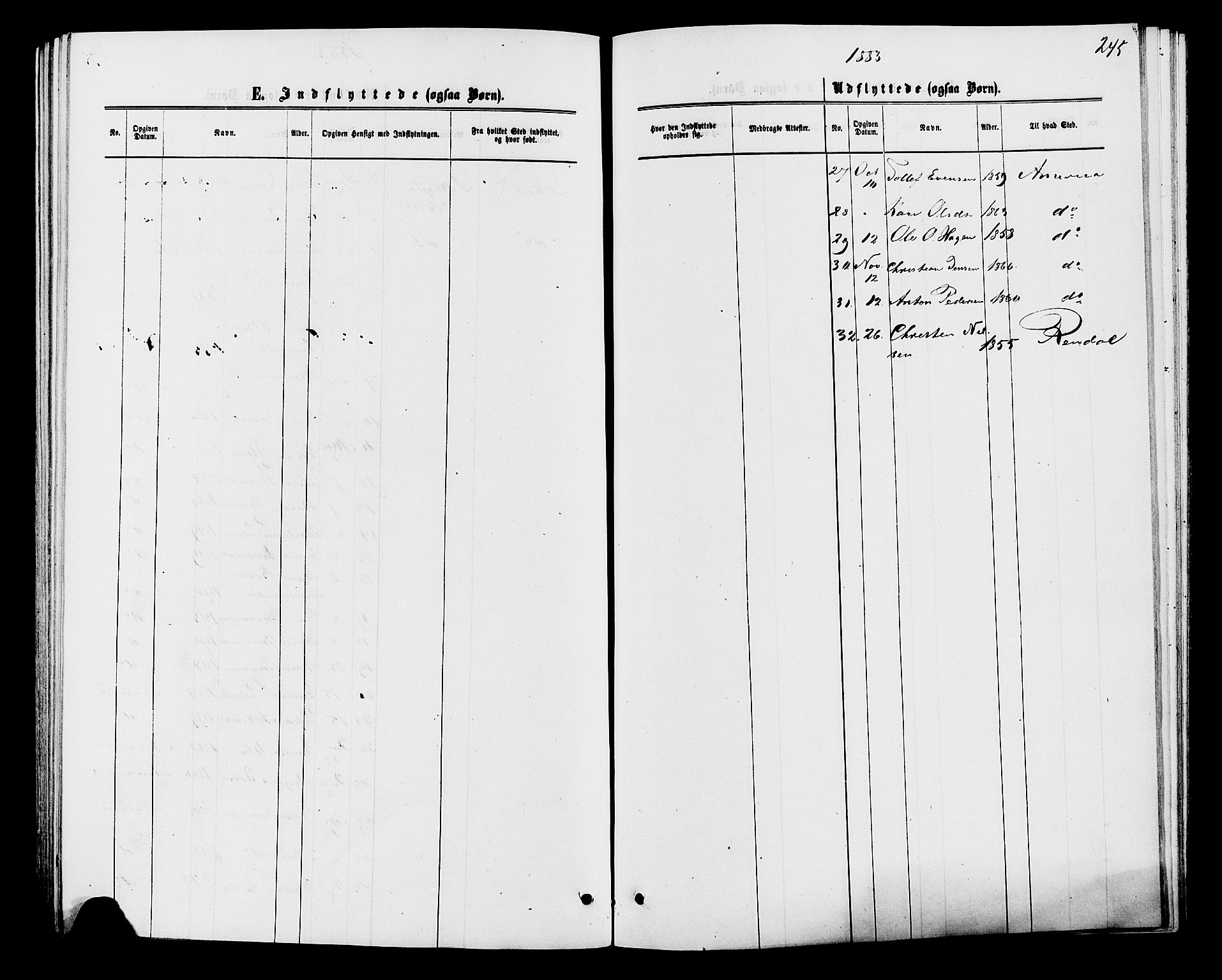 Åmot prestekontor, Hedmark, AV/SAH-PREST-056/H/Ha/Haa/L0009: Ministerialbok nr. 9, 1875-1883, s. 245