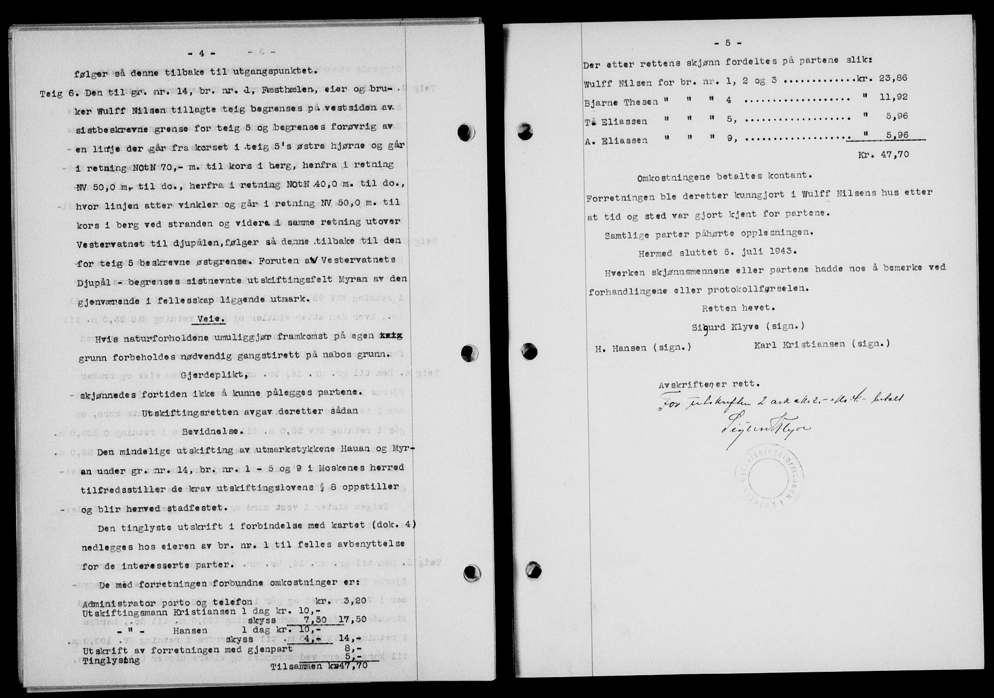 Lofoten sorenskriveri, SAT/A-0017/1/2/2C/L0011a: Pantebok nr. 11a, 1943-1943, Dagboknr: 1392/1943