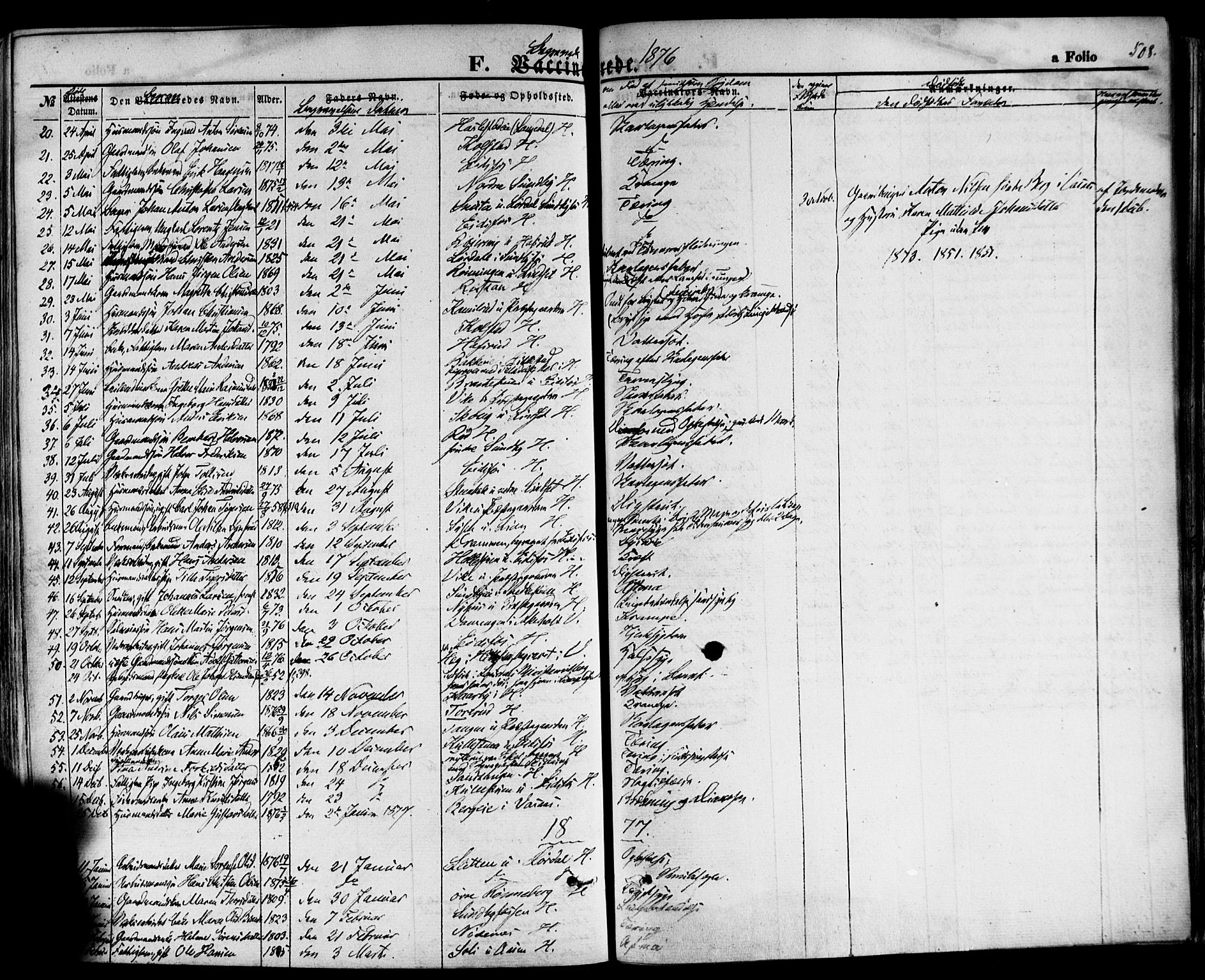 Hof kirkebøker, AV/SAKO-A-64/F/Fa/L0006: Ministerialbok nr. I 6, 1851-1877, s. 508