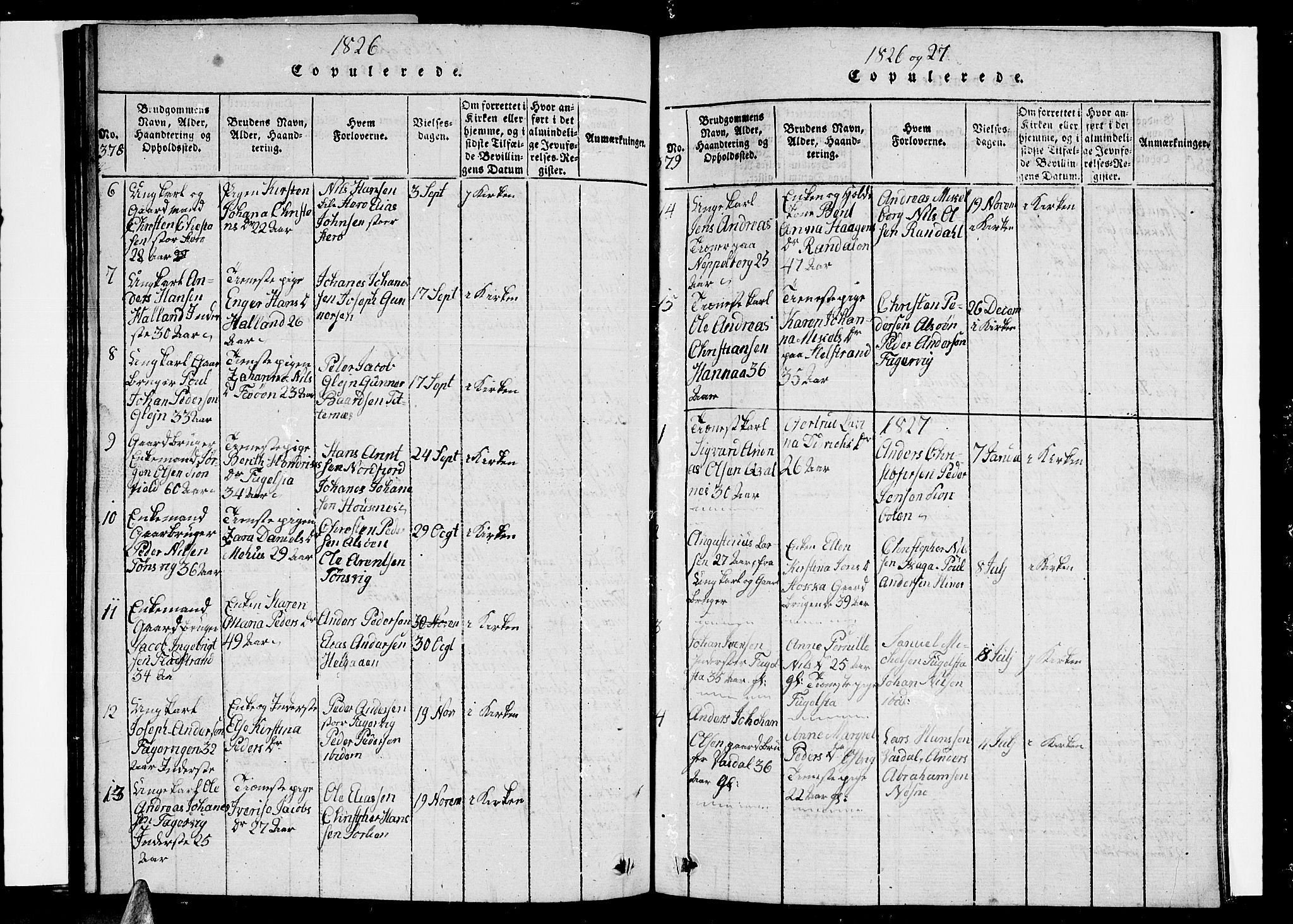 Ministerialprotokoller, klokkerbøker og fødselsregistre - Nordland, SAT/A-1459/838/L0554: Klokkerbok nr. 838C01, 1820-1828, s. 378-379