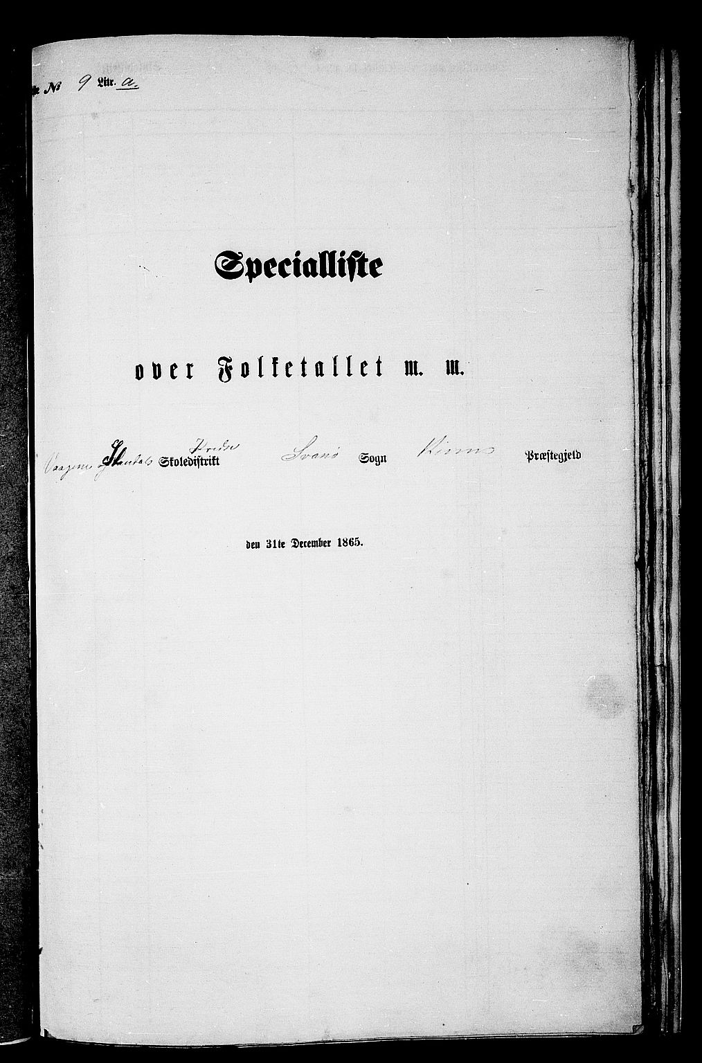 RA, Folketelling 1865 for 1437P Kinn prestegjeld, 1865, s. 171