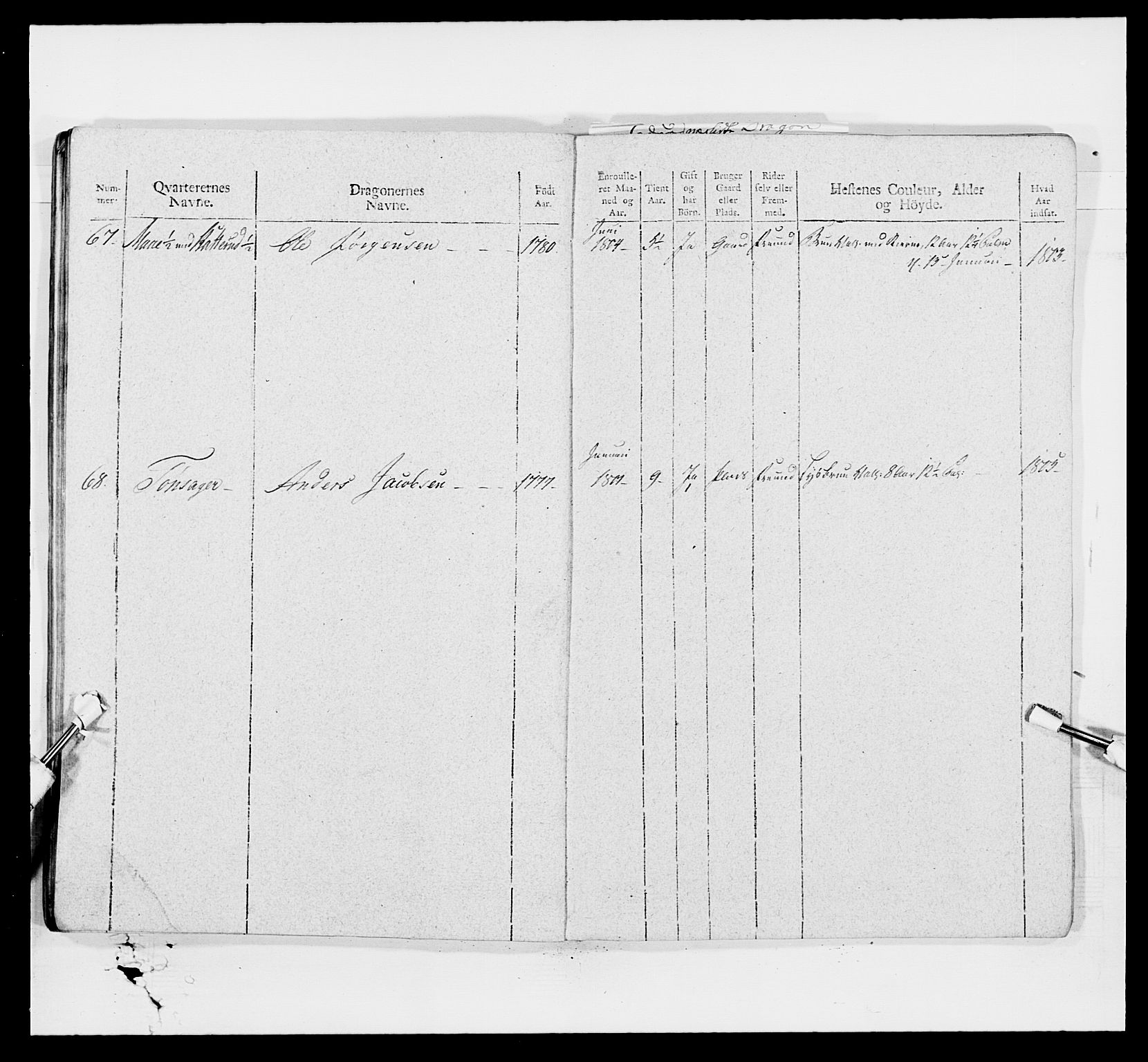 Generalitets- og kommissariatskollegiet, Det kongelige norske kommissariatskollegium, AV/RA-EA-5420/E/Eh/L0008: Akershusiske dragonregiment, 1807-1813, s. 292