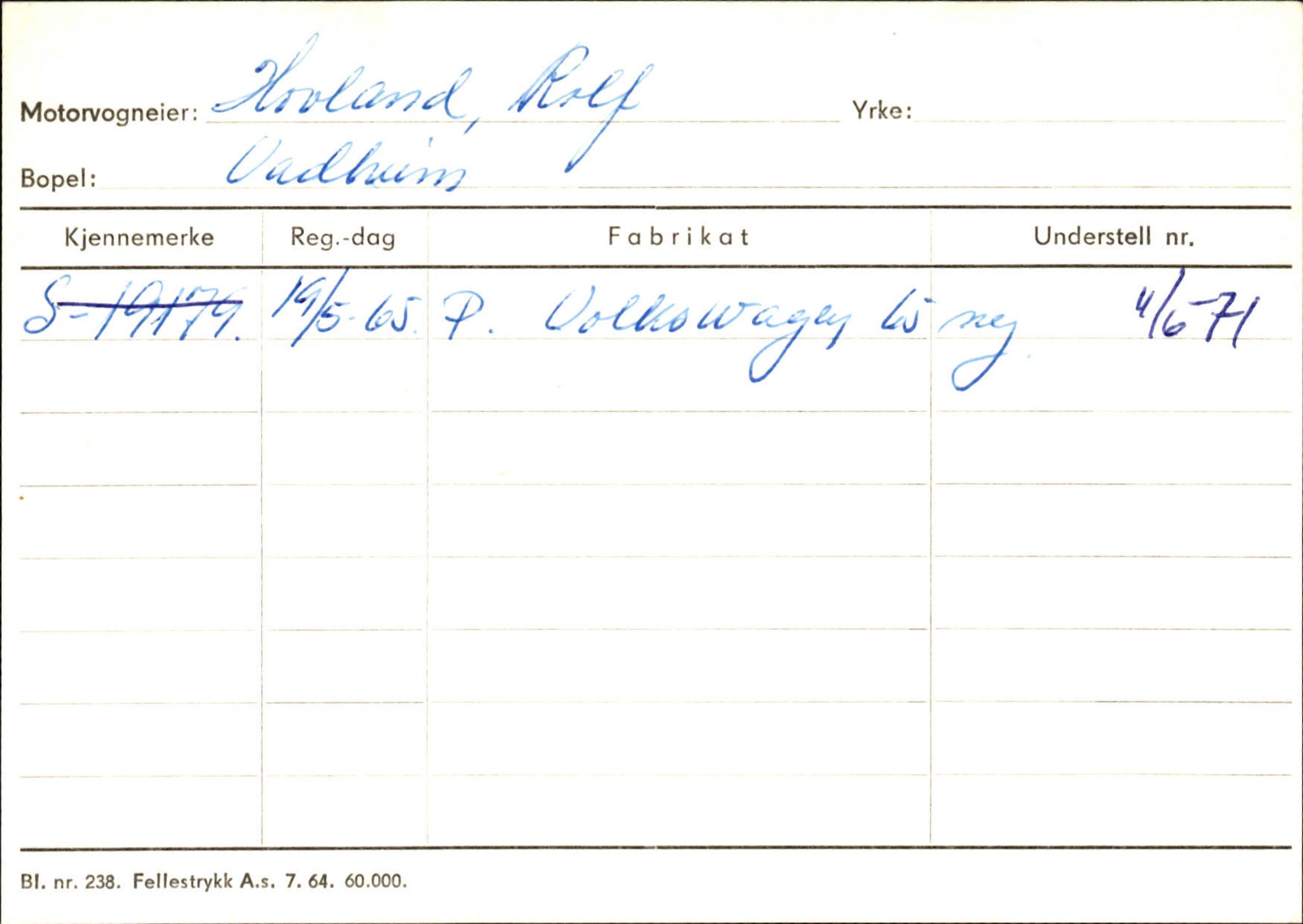 Statens vegvesen, Sogn og Fjordane vegkontor, AV/SAB-A-5301/4/F/L0130: Eigarregister Eid T-Å. Høyanger A-O, 1945-1975, s. 1526