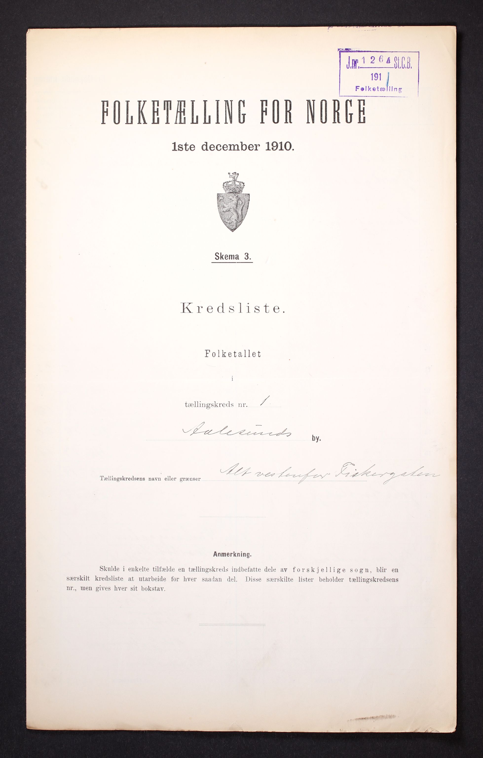 RA, Folketelling 1910 for 1501 Ålesund kjøpstad, 1910, s. 5