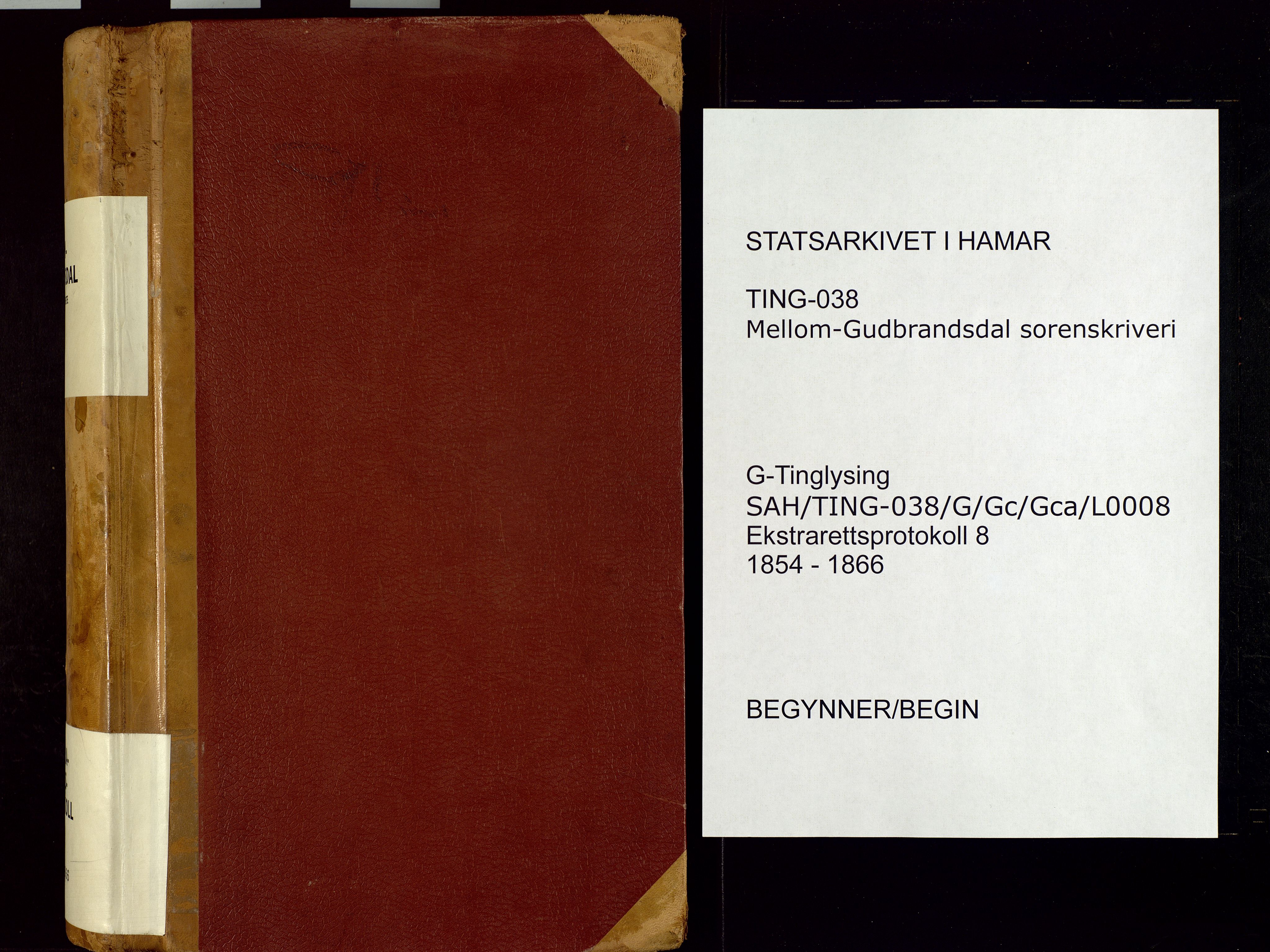 Mellom-Gudbrandsdal sorenskriveri, AV/SAH-TING-038/G/Gc/Gca/L0008: Ekstrarettsprotokoll, 1854-1866