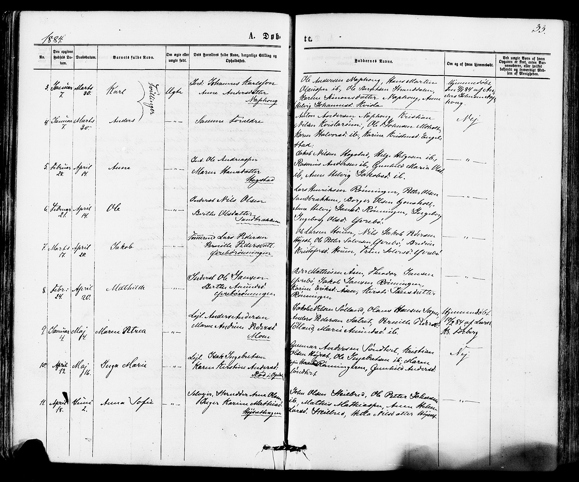 Siljan kirkebøker, AV/SAKO-A-300/F/Fa/L0002: Ministerialbok nr. 2, 1870-1895, s. 33