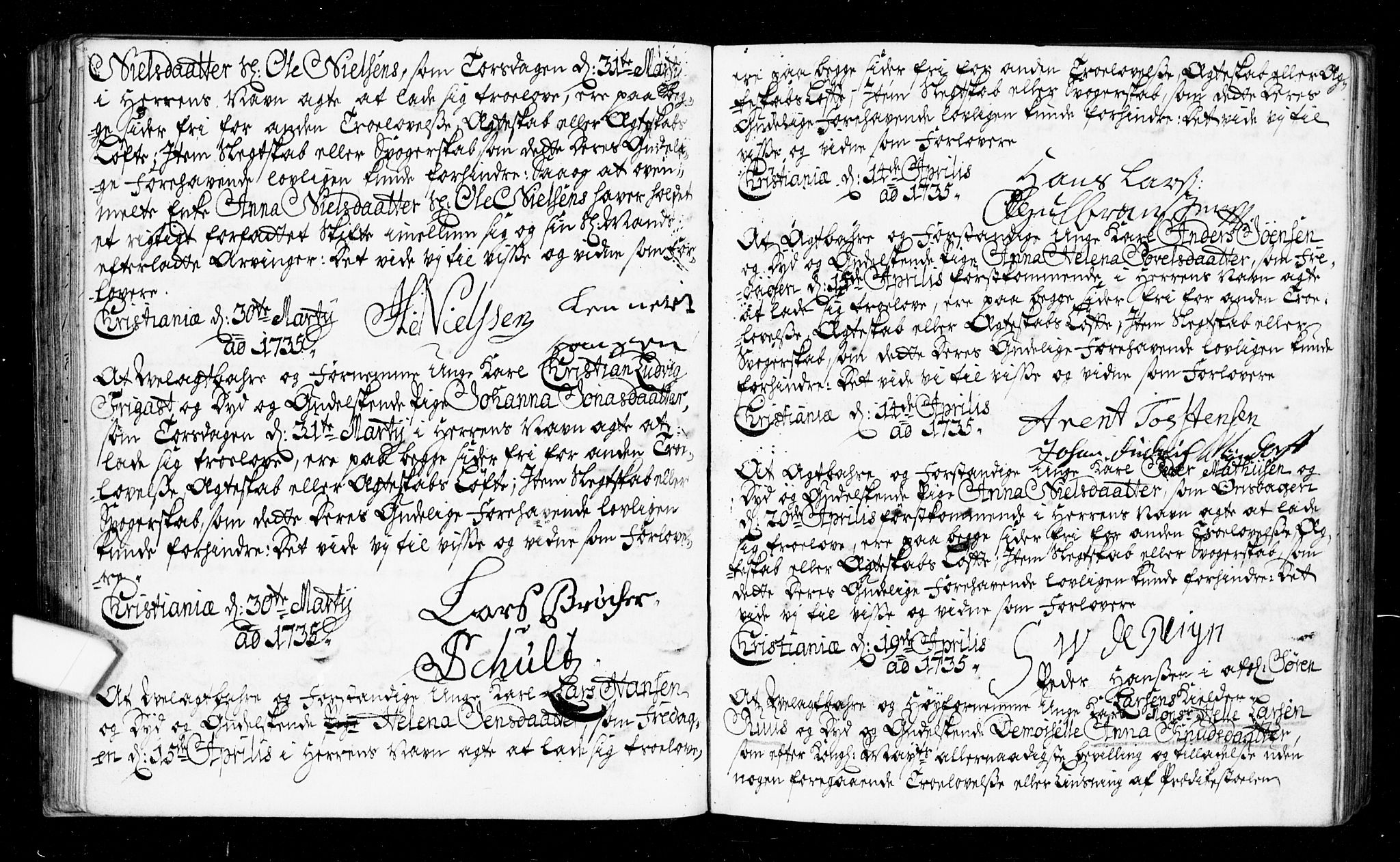 Oslo domkirke Kirkebøker, AV/SAO-A-10752/L/La/L0006: Forlovererklæringer nr. 6, 1731-1743