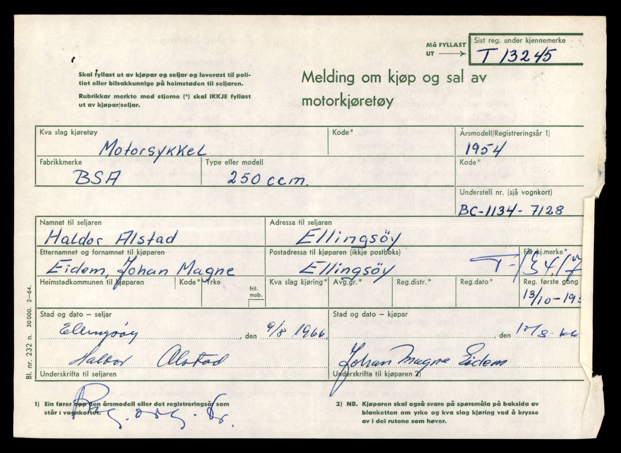 Møre og Romsdal vegkontor - Ålesund trafikkstasjon, AV/SAT-A-4099/F/Fe/L0039: Registreringskort for kjøretøy T 13361 - T 13530, 1927-1998, s. 955