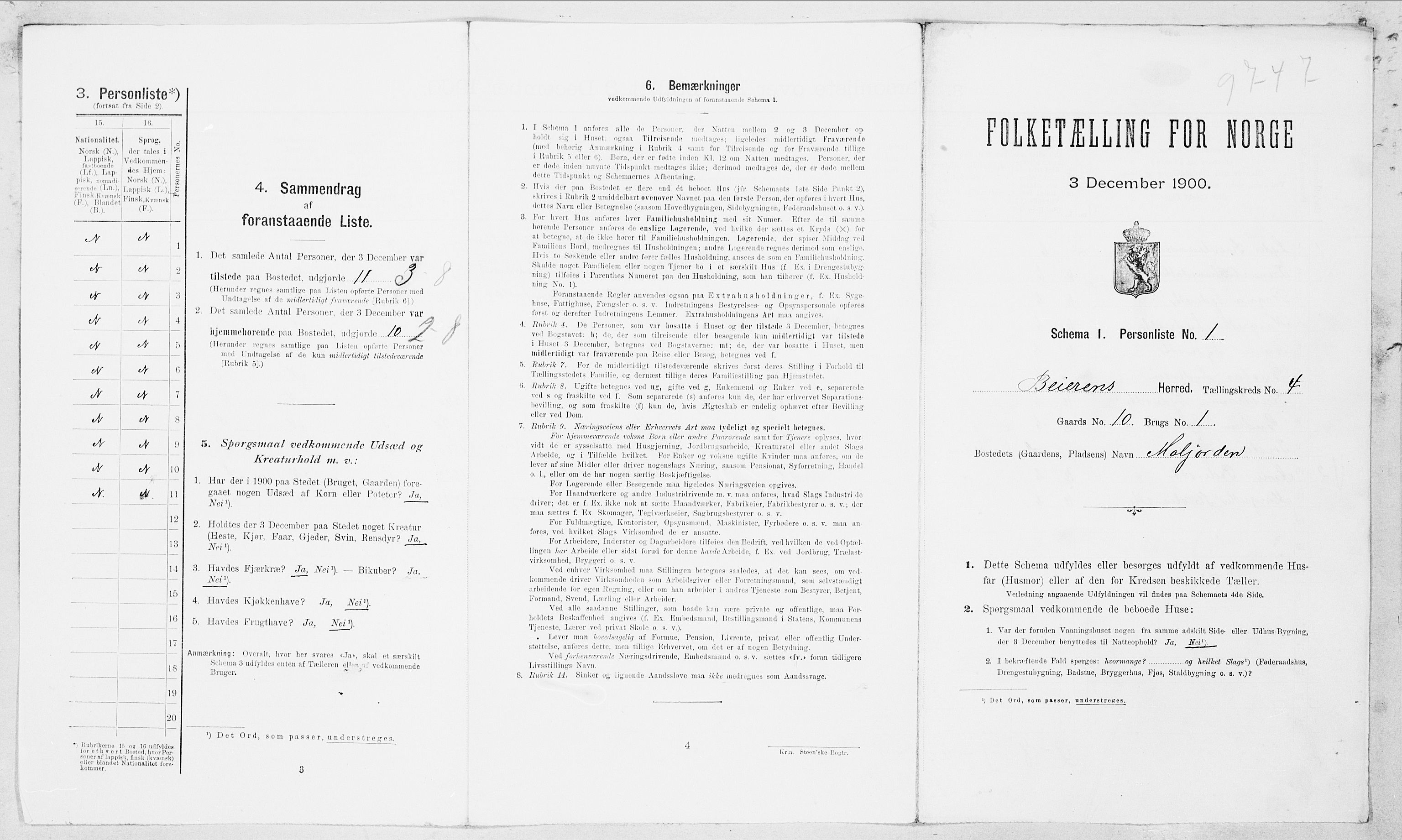 SAT, Folketelling 1900 for 1839 Beiarn herred, 1900, s. 180