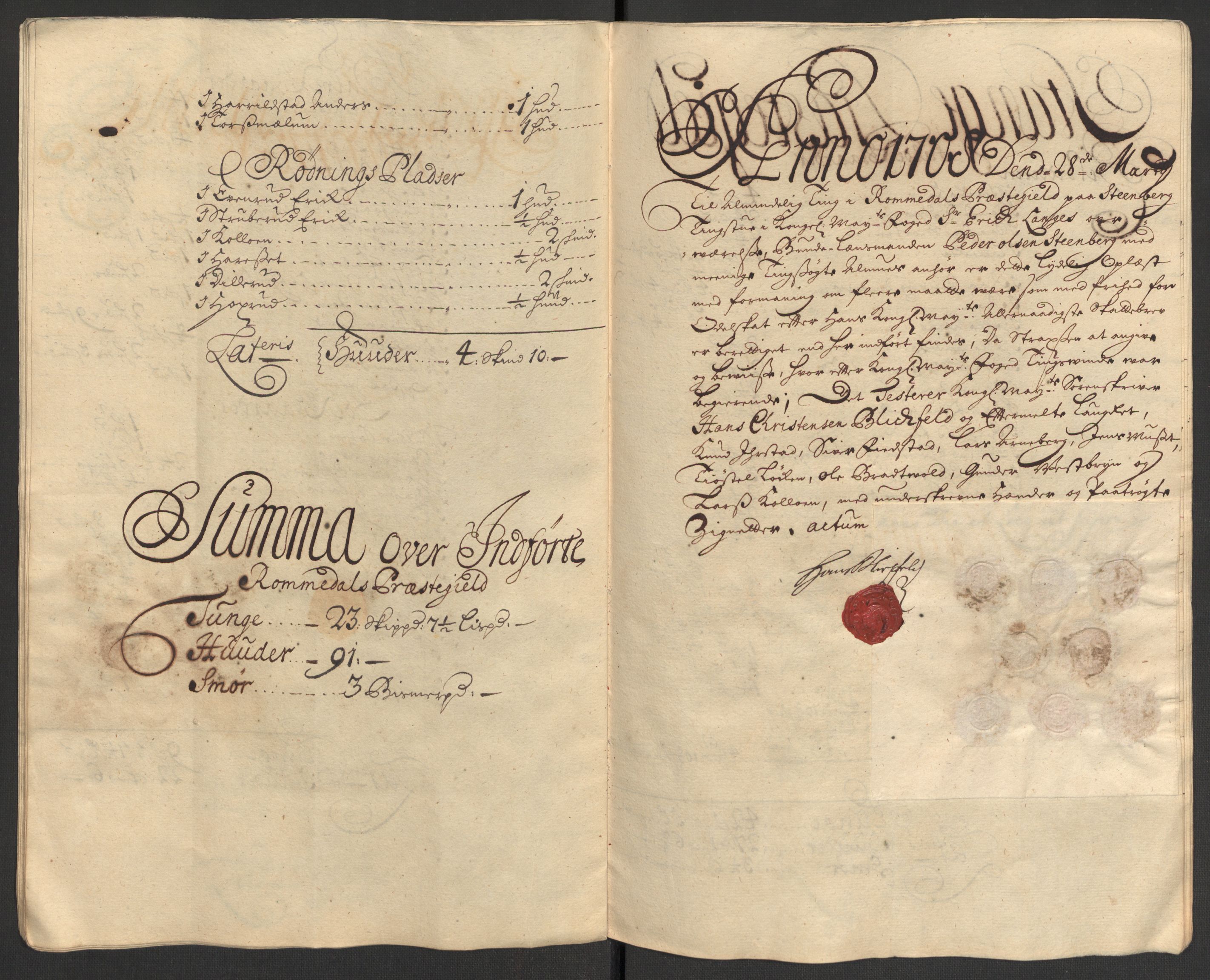 Rentekammeret inntil 1814, Reviderte regnskaper, Fogderegnskap, AV/RA-EA-4092/R16/L1044: Fogderegnskap Hedmark, 1708, s. 282