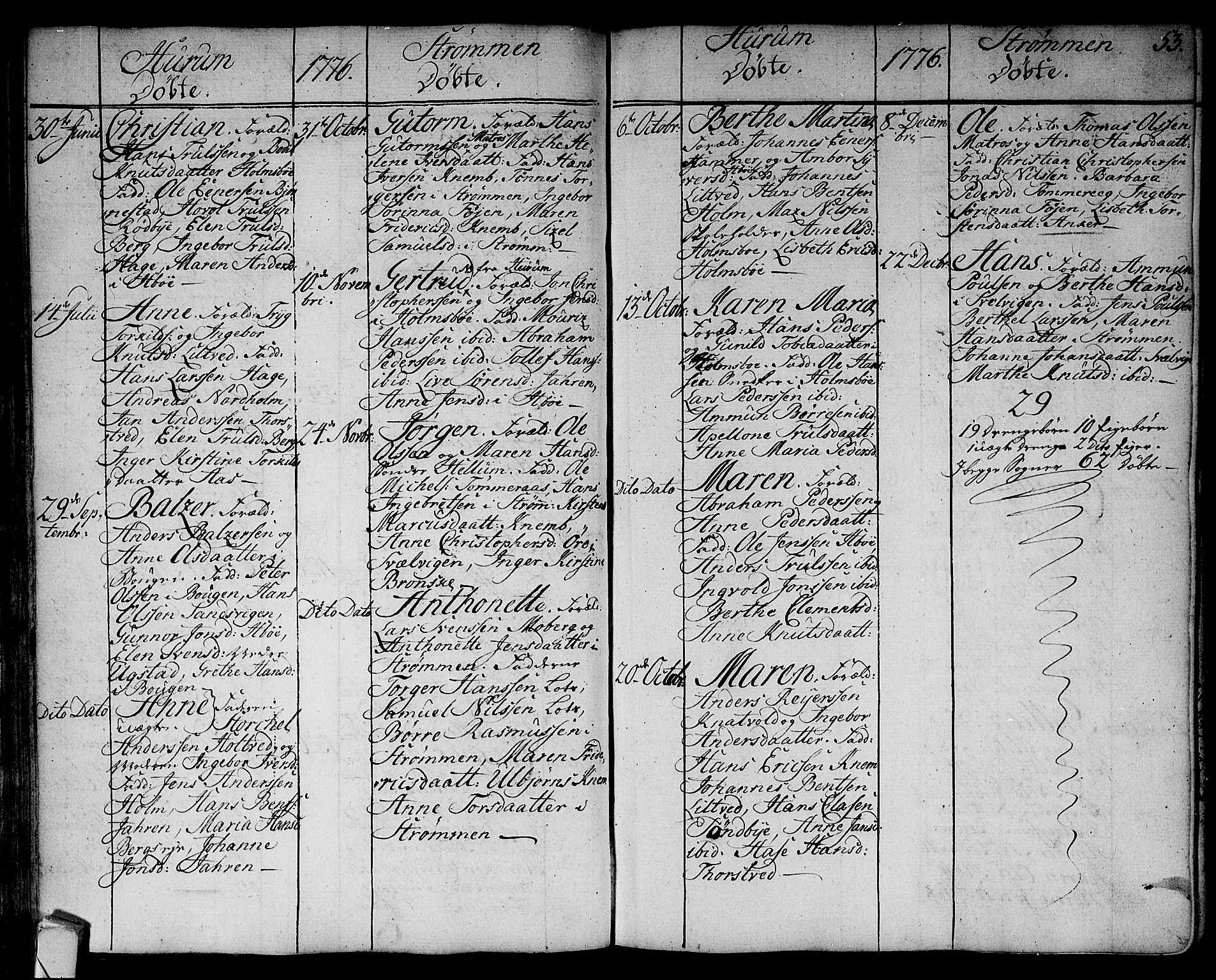 Hurum kirkebøker, AV/SAKO-A-229/F/Fa/L0007: Ministerialbok nr. 7, 1771-1810, s. 53