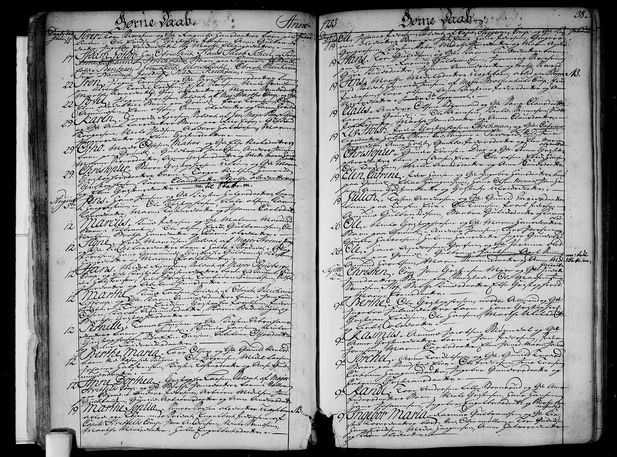 Aker prestekontor kirkebøker, AV/SAO-A-10861/F/L0008: Ministerialbok nr. 8, 1749-1765, s. 38