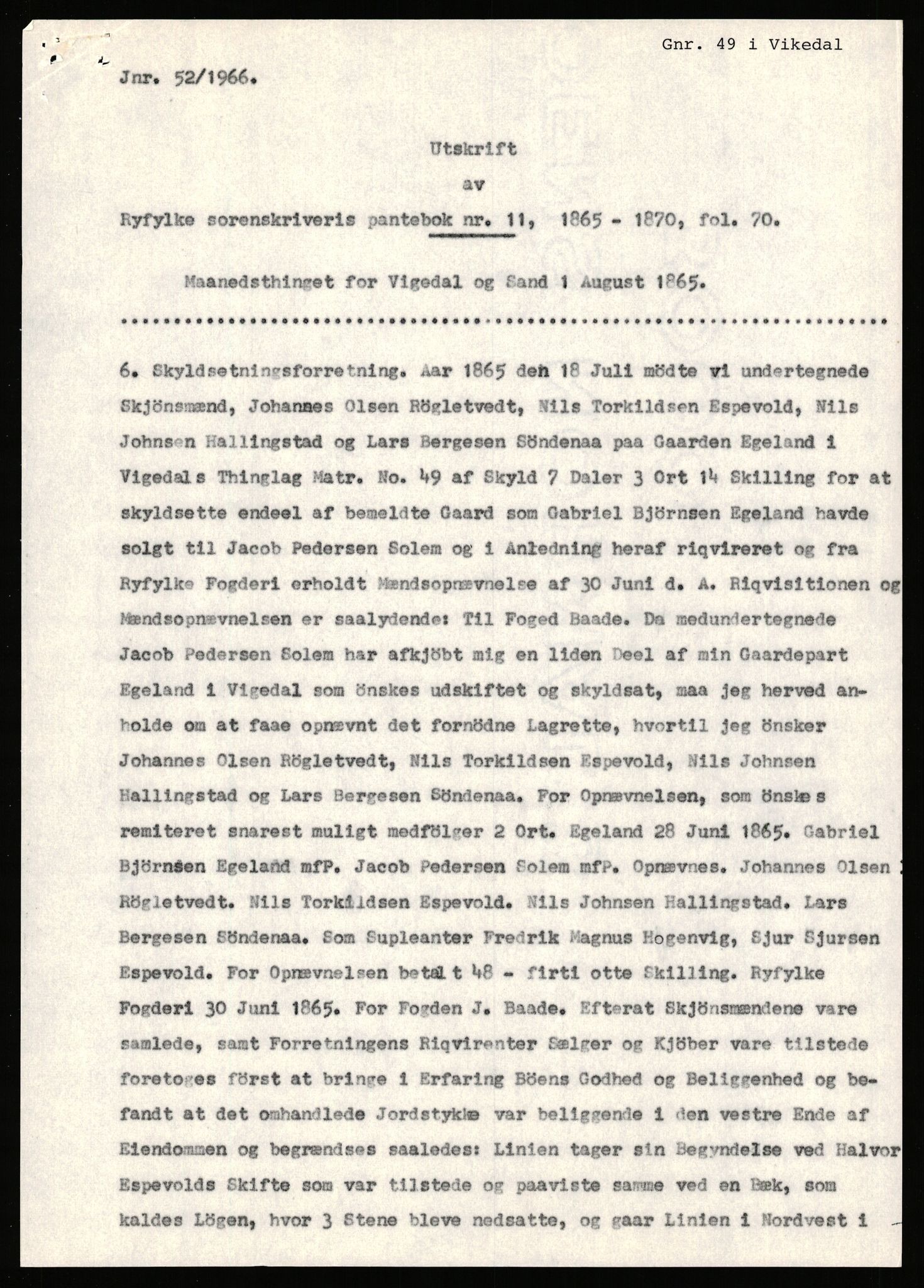 Statsarkivet i Stavanger, AV/SAST-A-101971/03/Y/Yj/L0017: Avskrifter sortert etter gårdsnavn: Eigeland østre - Elve, 1750-1930, s. 301