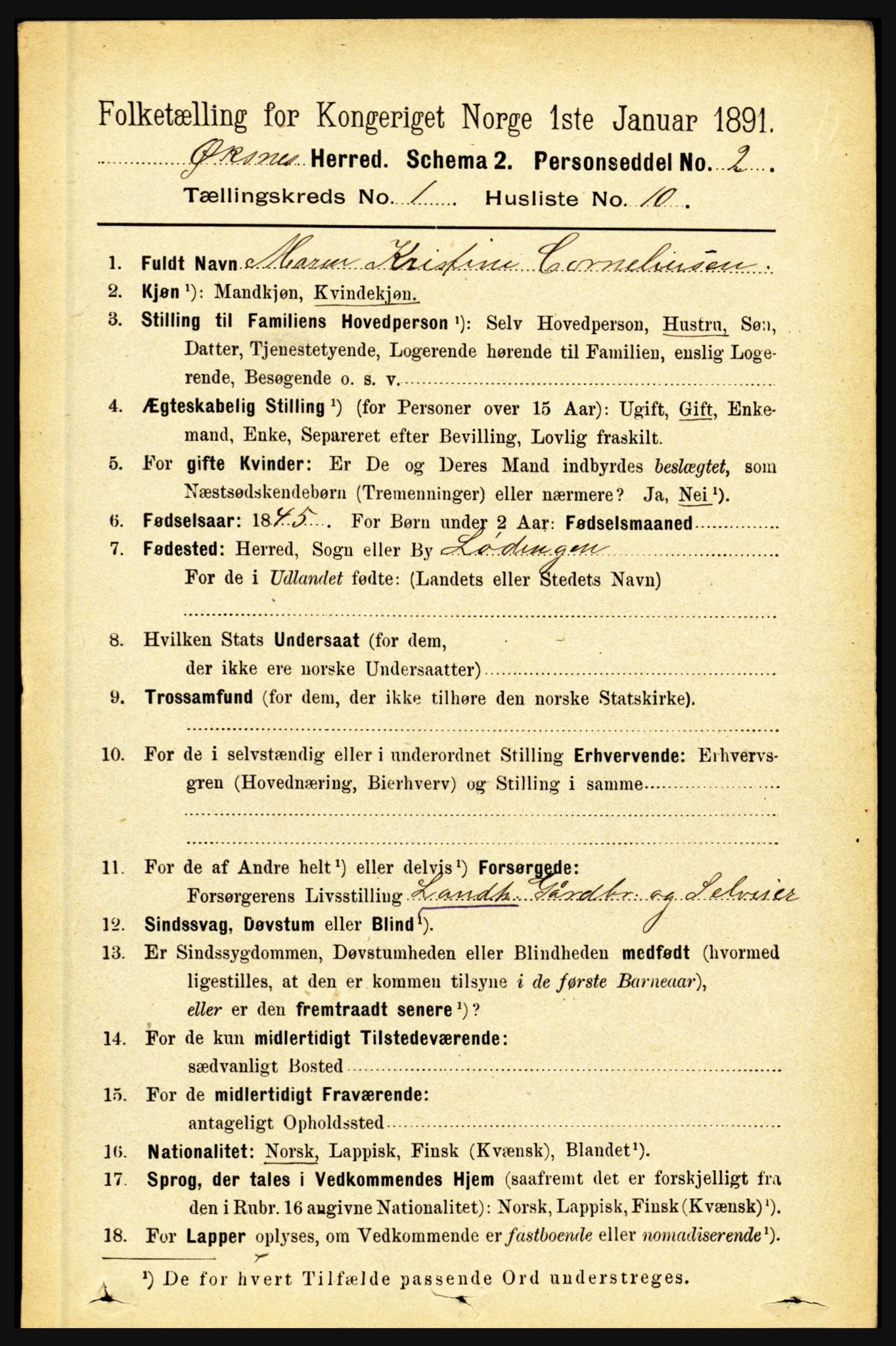 RA, Folketelling 1891 for 1868 Øksnes herred, 1891, s. 139