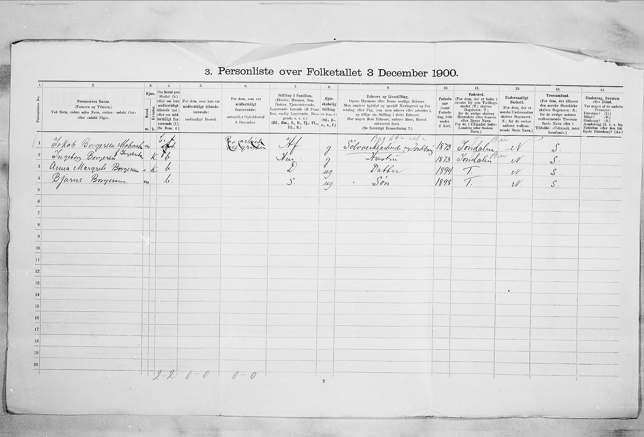 RA, Folketelling 1900 for 0604 Kongsberg kjøpstad, 1900, s. 2228