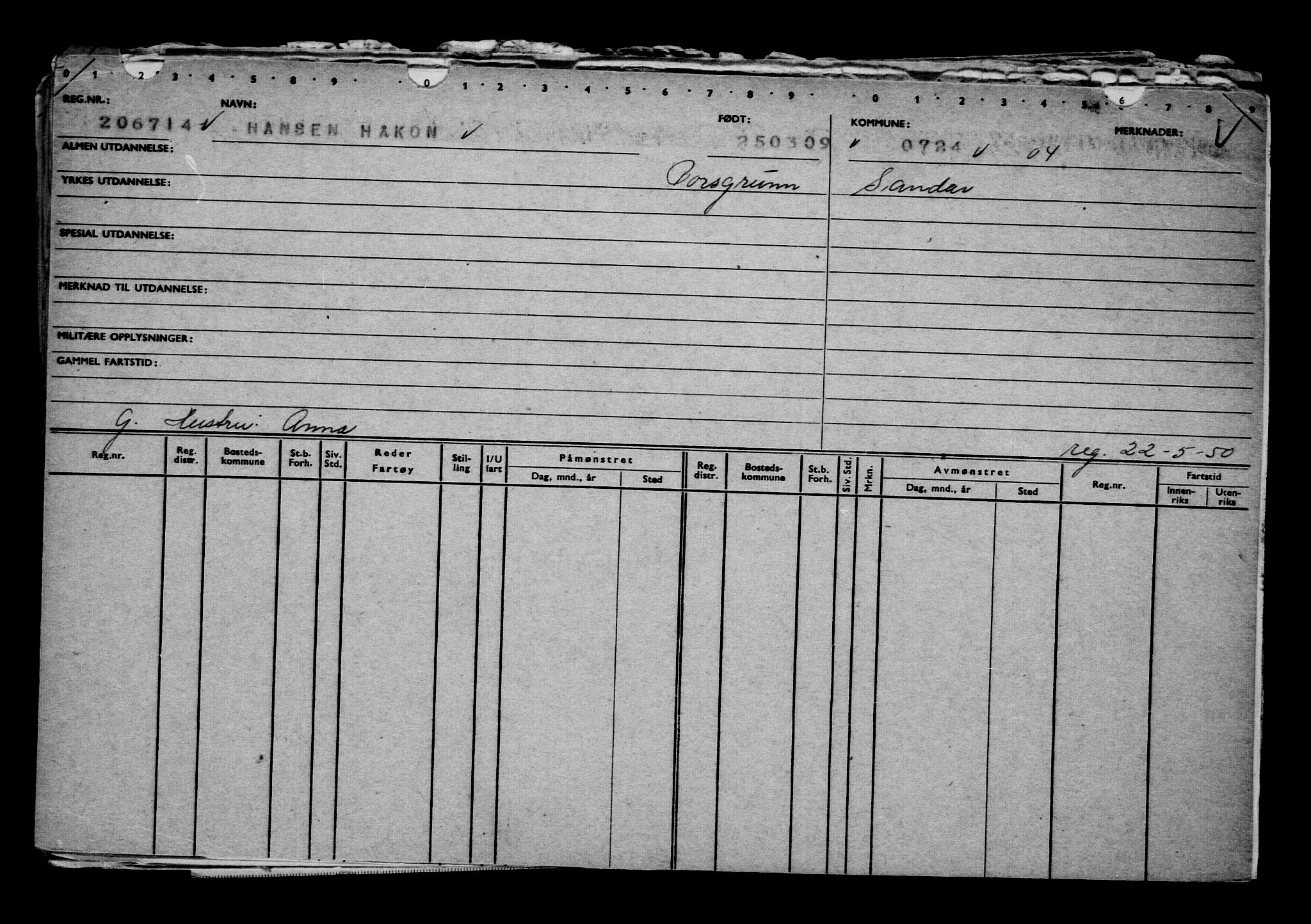 Direktoratet for sjømenn, AV/RA-S-3545/G/Gb/L0082: Hovedkort, 1909, s. 375