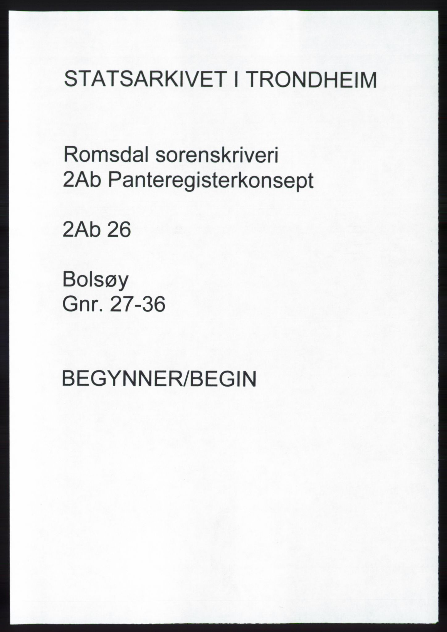 Romsdal sorenskriveri, SAT/A-4149/1/2/2Ab/L0026: Panteregister nr. 26