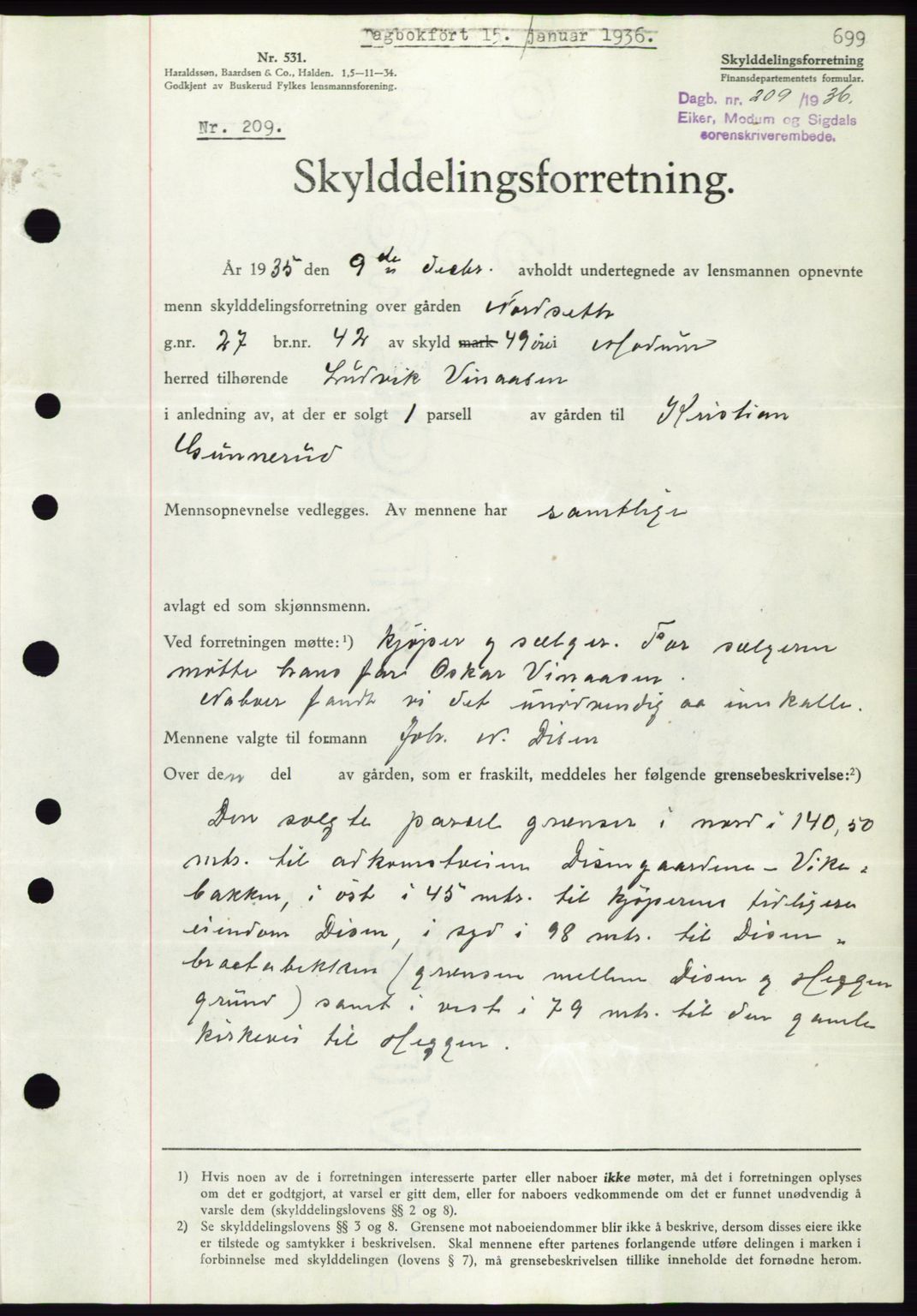 Eiker, Modum og Sigdal sorenskriveri, SAKO/A-123/G/Ga/Gab/L0031: Pantebok nr. A1, 1935-1936, Tingl.dato: 15.01.1936