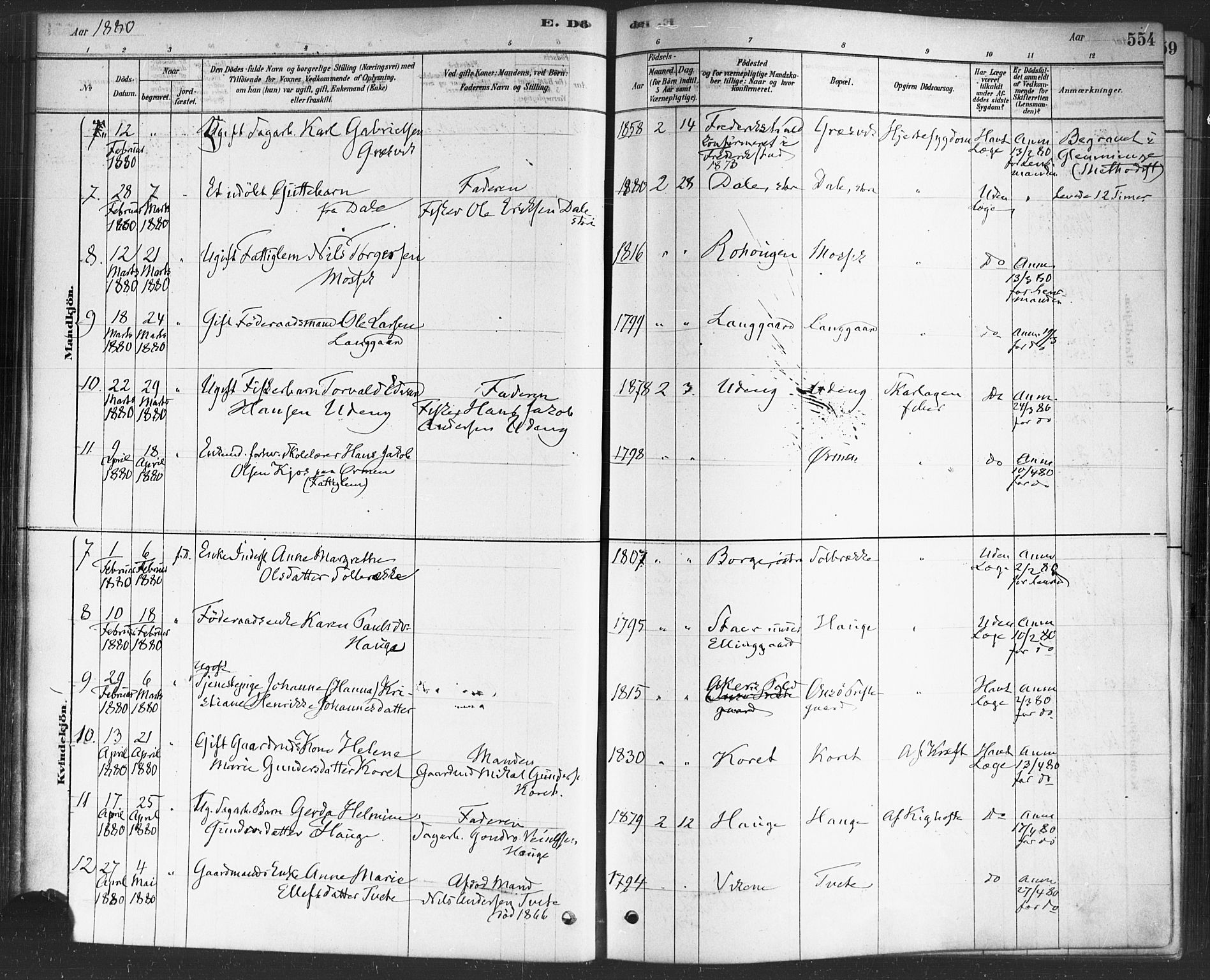 Onsøy prestekontor Kirkebøker, AV/SAO-A-10914/F/Fa/L0006: Ministerialbok nr. I 6, 1878-1898, s. 554