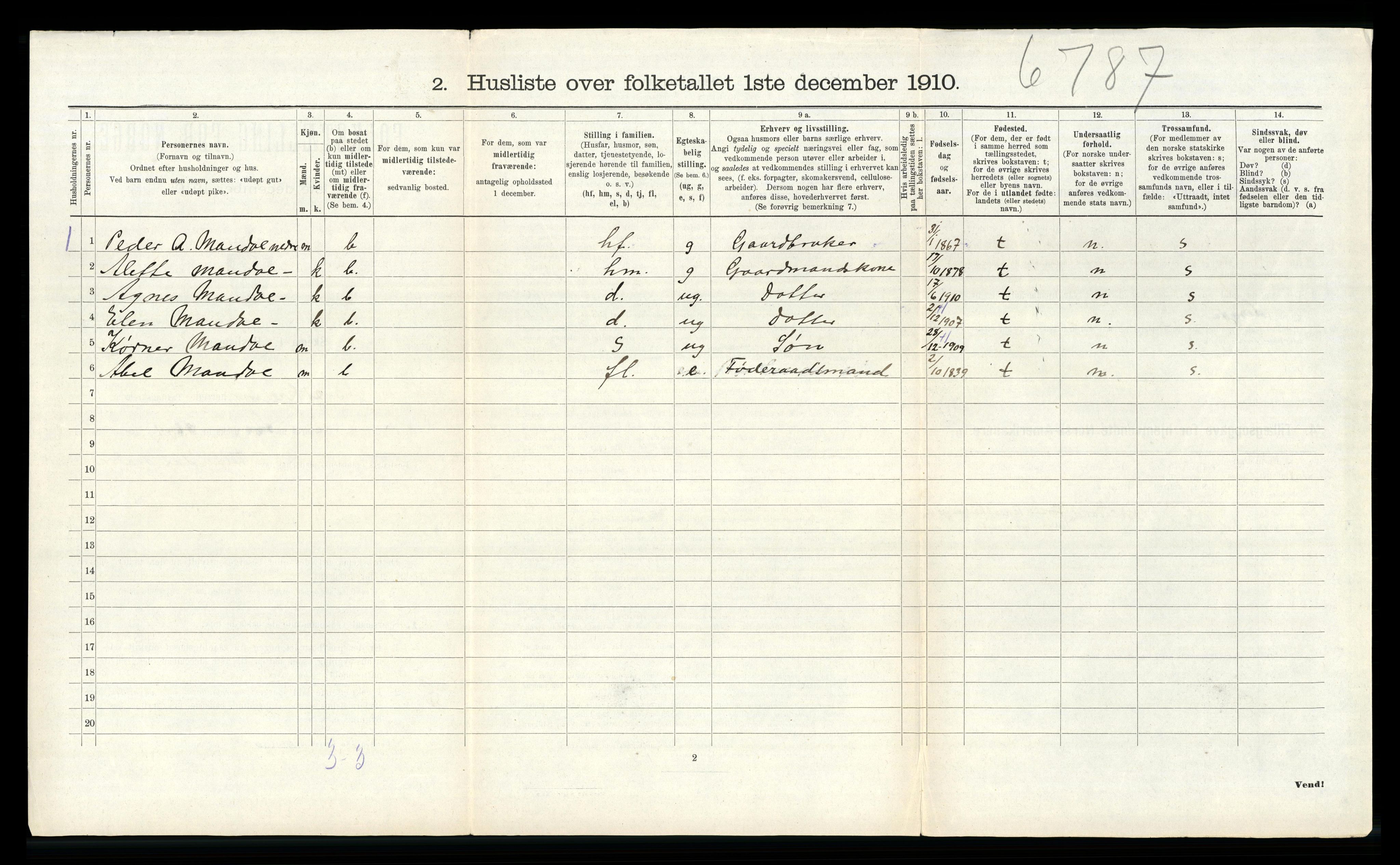 RA, Folketelling 1910 for 1114 Bjerkreim herred, 1910, s. 295