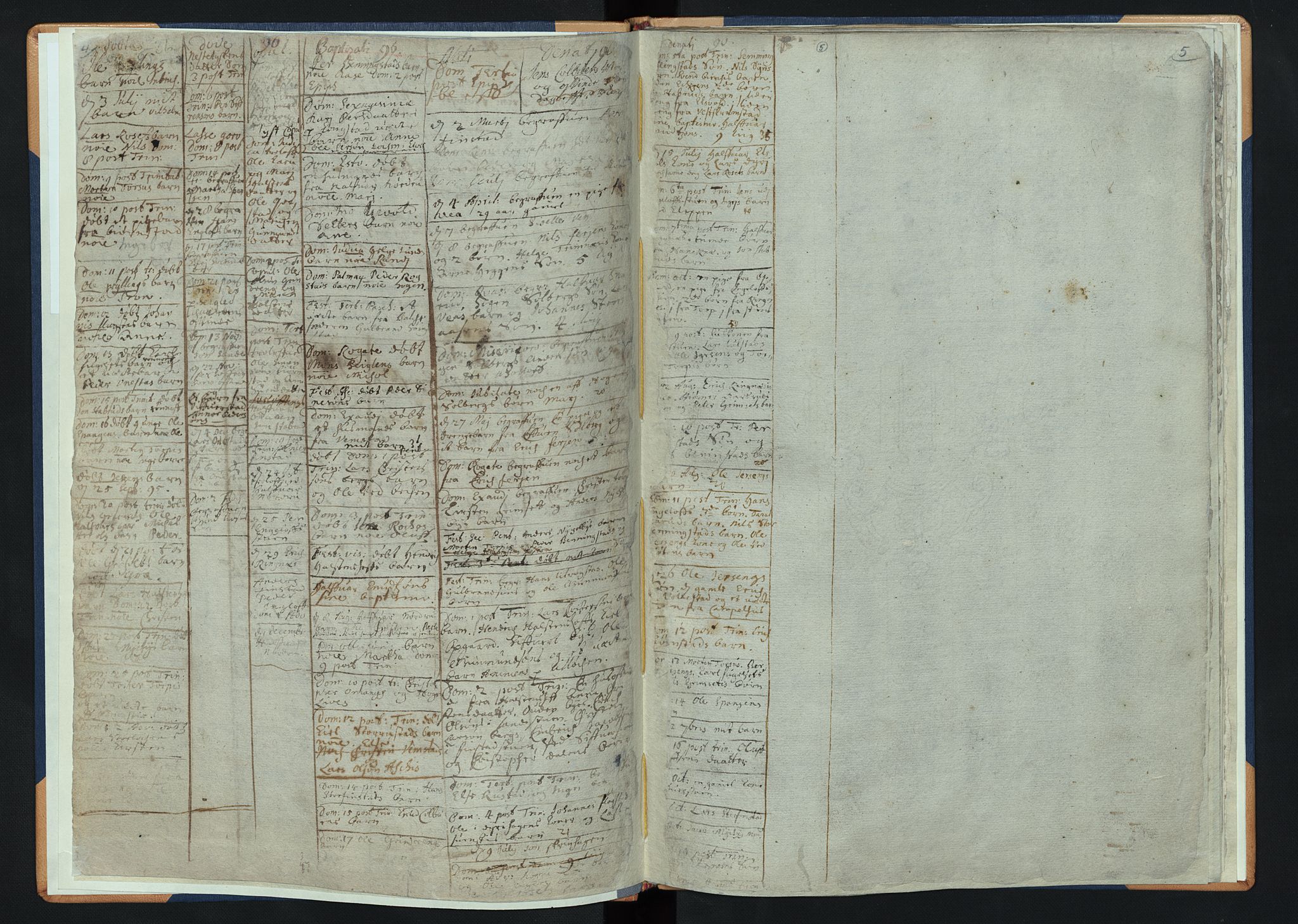 Løten prestekontor, SAH/PREST-022/K/Ka/L0001: Ministerialbok nr. 1, 1694-1711, s. 4-5