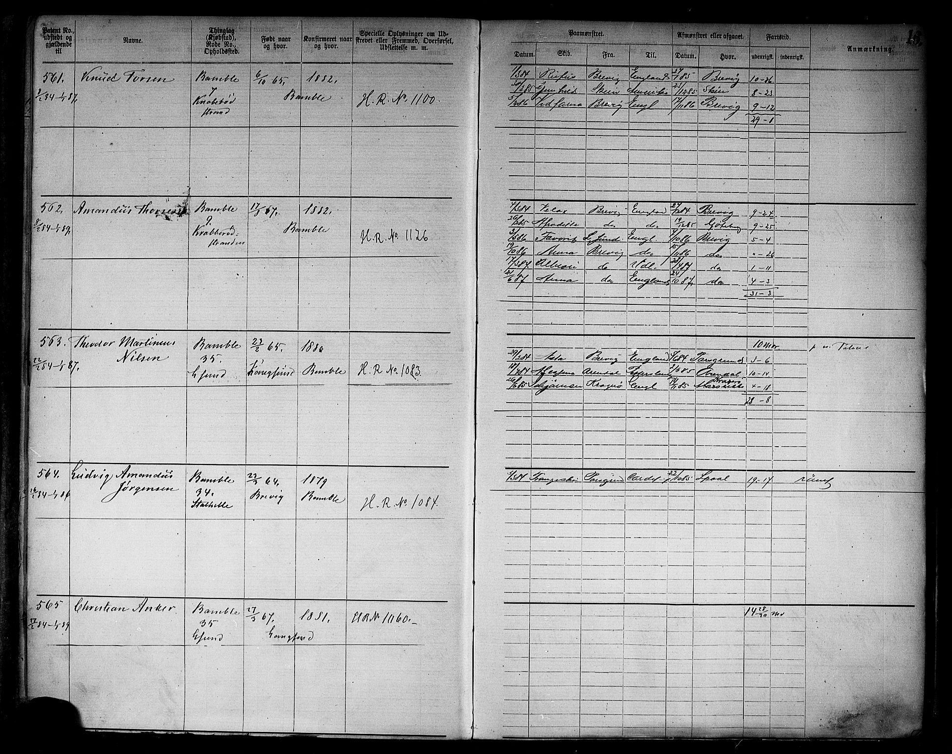 Langesund innrulleringskontor, AV/SAKO-A-831/F/Fb/L0004: Annotasjonsrulle, 1880-1911, s. 18