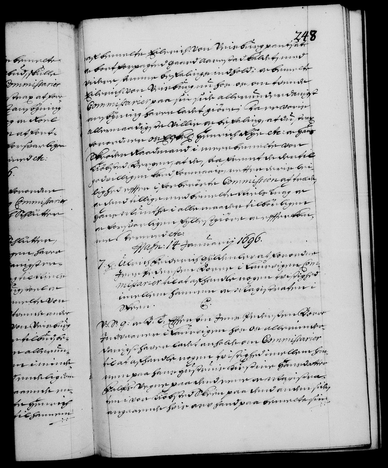 Danske Kanselli 1572-1799, AV/RA-EA-3023/F/Fc/Fca/Fcab/L0015: Norske tegnelser (mikrofilm), 1692-1699, s. 248a