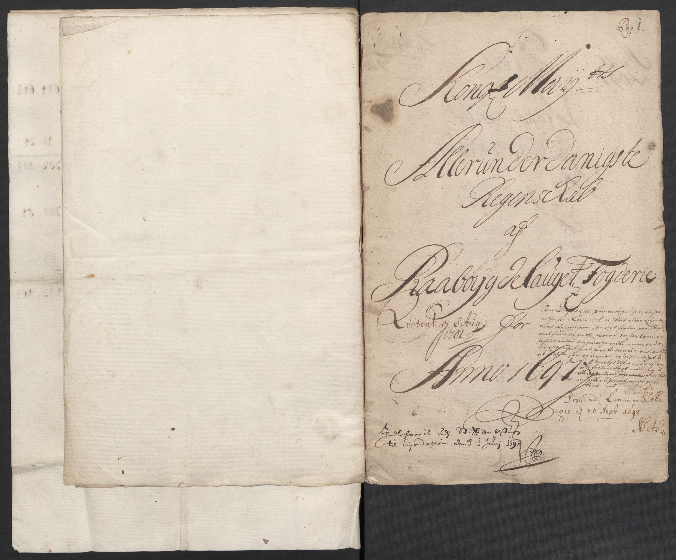 Rentekammeret inntil 1814, Reviderte regnskaper, Fogderegnskap, AV/RA-EA-4092/R40/L2445: Fogderegnskap Råbyggelag, 1697-1699, s. 12