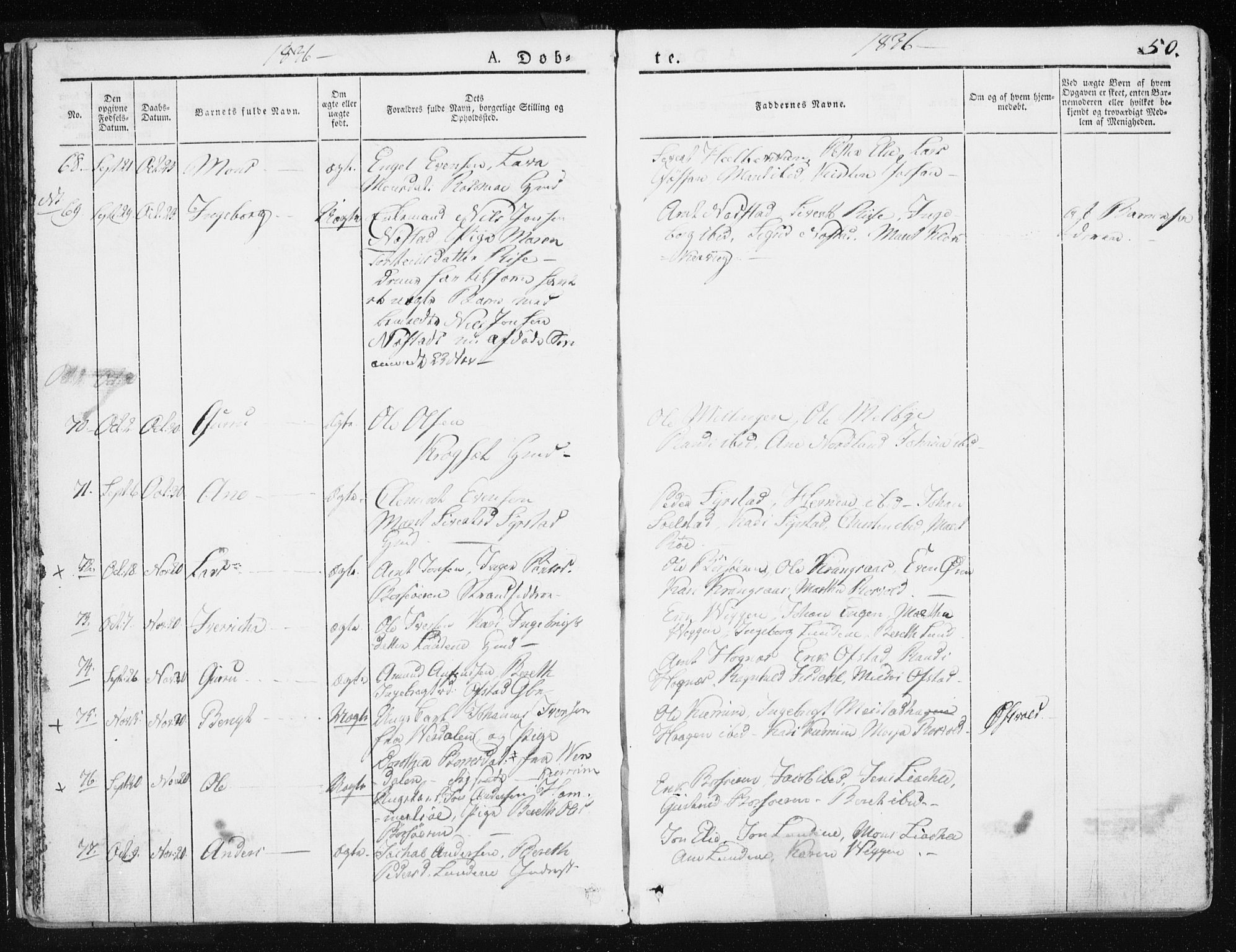 Ministerialprotokoller, klokkerbøker og fødselsregistre - Sør-Trøndelag, SAT/A-1456/665/L0771: Ministerialbok nr. 665A06, 1830-1856, s. 50