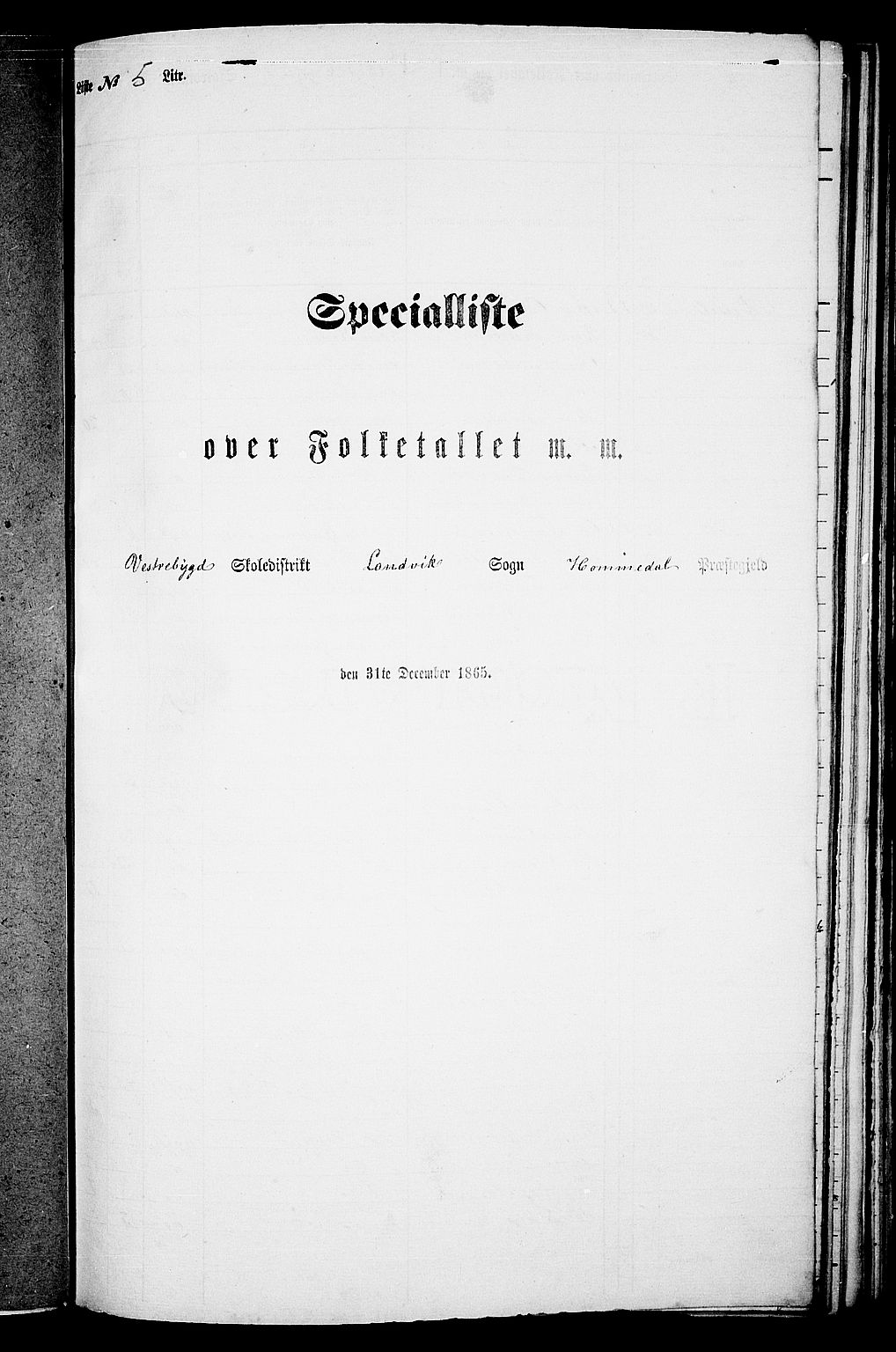 RA, Folketelling 1865 for 0924P Homedal prestegjeld, 1865, s. 111
