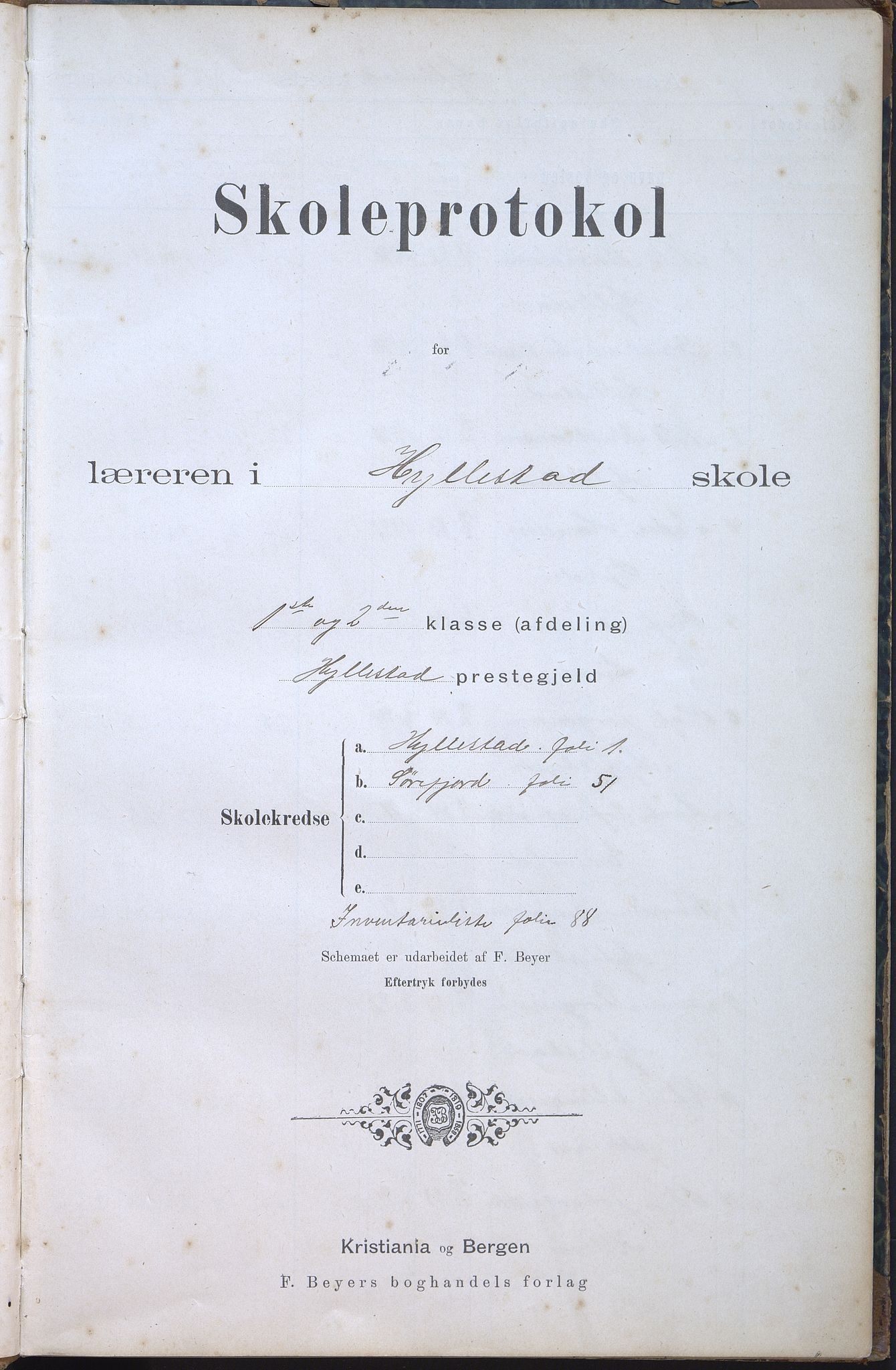 Hyllestad kommune. Hyllestad skule, VLFK/K-14130.520.08/542/L0002: karakterprotokoll Hyllestad og Sørefjord, 1897-1916