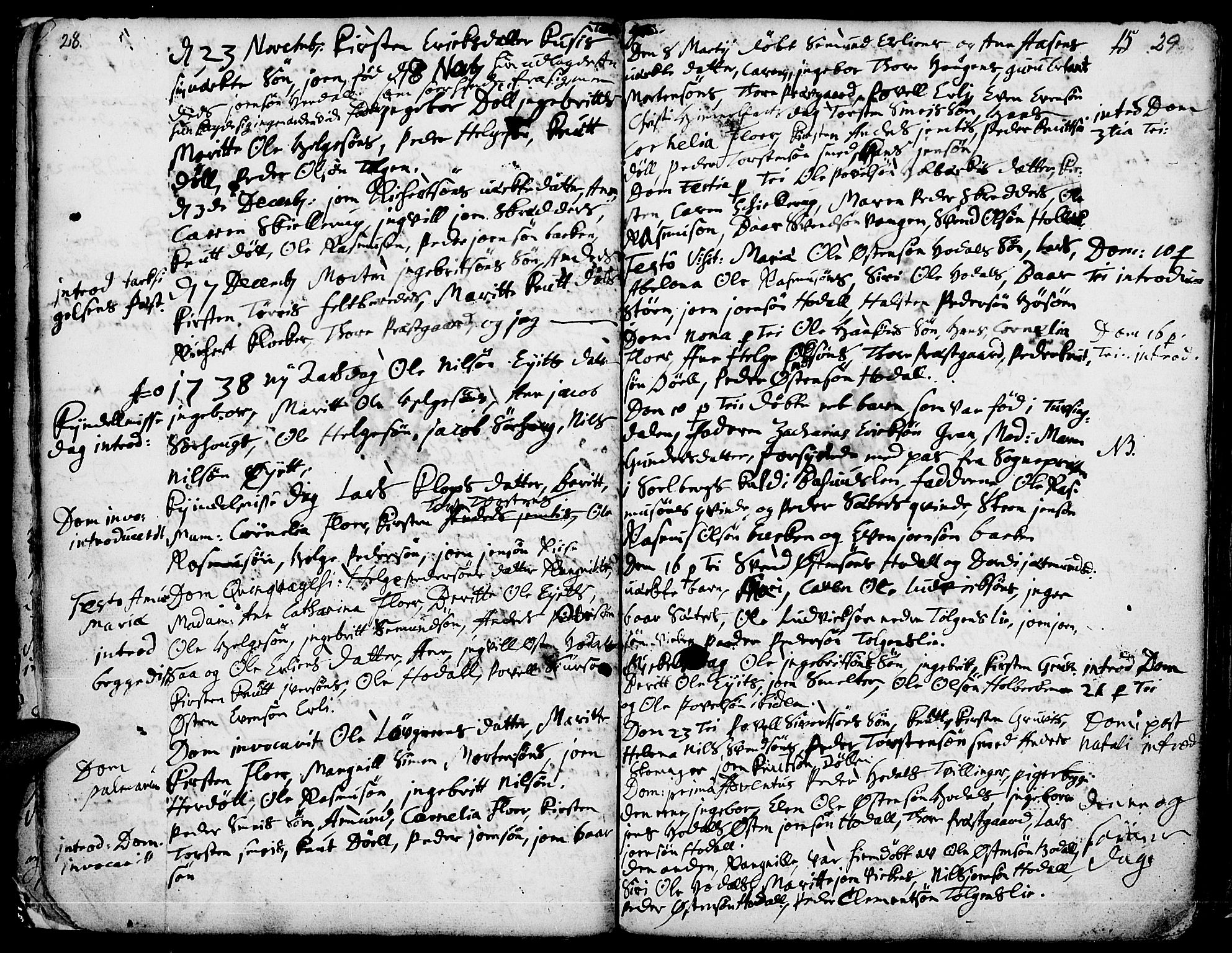 Tolga prestekontor, AV/SAH-PREST-062/K/L0001: Ministerialbok nr. 1, 1733-1767, s. 28-29