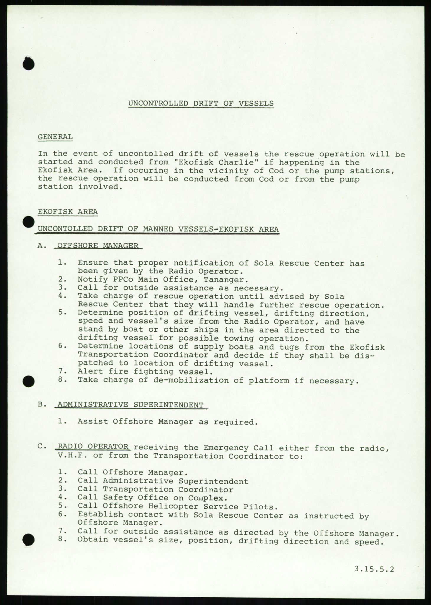 Justisdepartementet, Granskningskommisjonen ved Alexander Kielland-ulykken 27.3.1980, AV/RA-S-1165/D/L0016: O Beredskapsplaner (Doku.liste + O1-O3 av 3), 1980-1981, s. 249