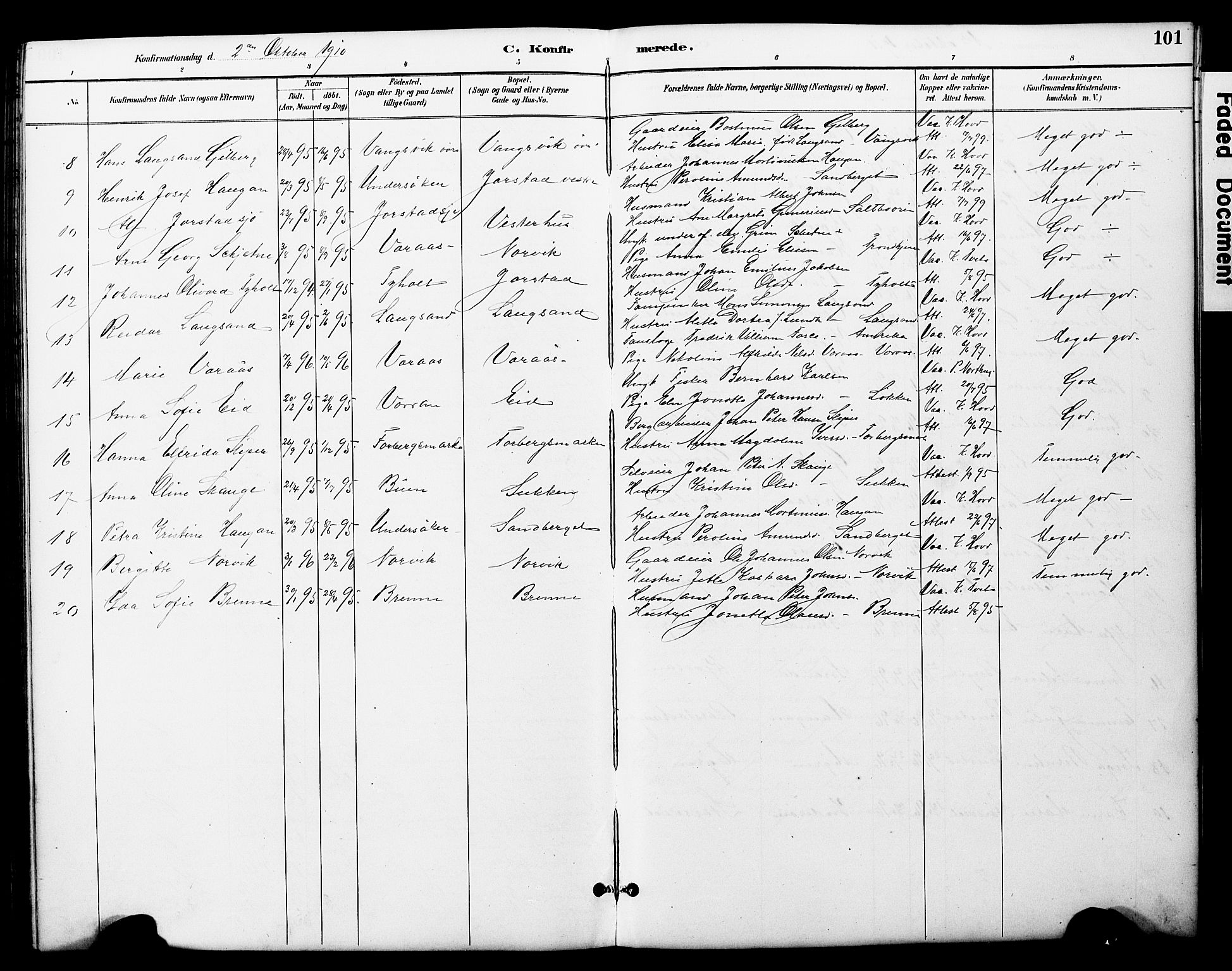 Ministerialprotokoller, klokkerbøker og fødselsregistre - Nord-Trøndelag, AV/SAT-A-1458/722/L0226: Klokkerbok nr. 722C02, 1889-1927, s. 101