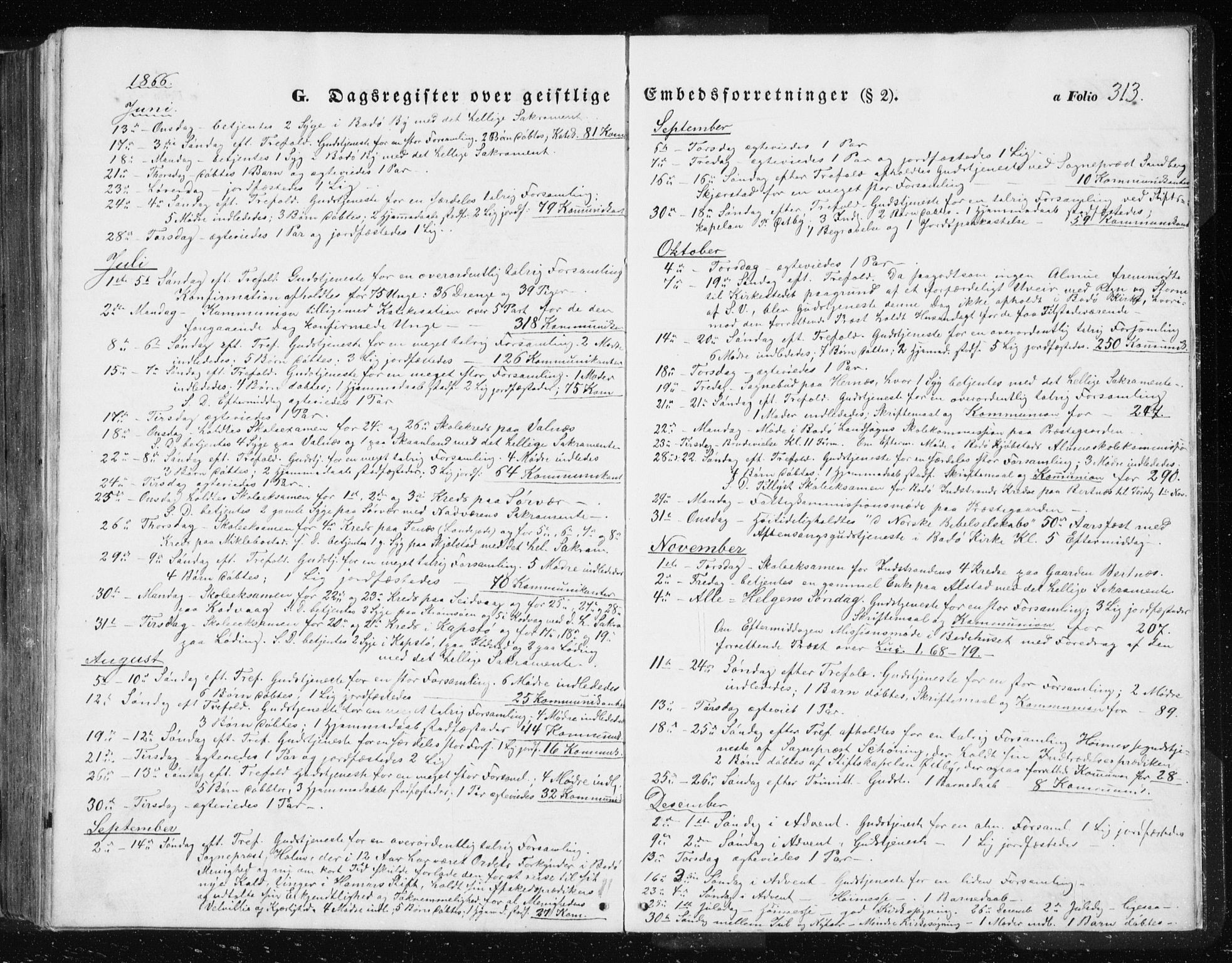 Ministerialprotokoller, klokkerbøker og fødselsregistre - Nordland, SAT/A-1459/801/L0028: Klokkerbok nr. 801C03, 1855-1867, s. 313