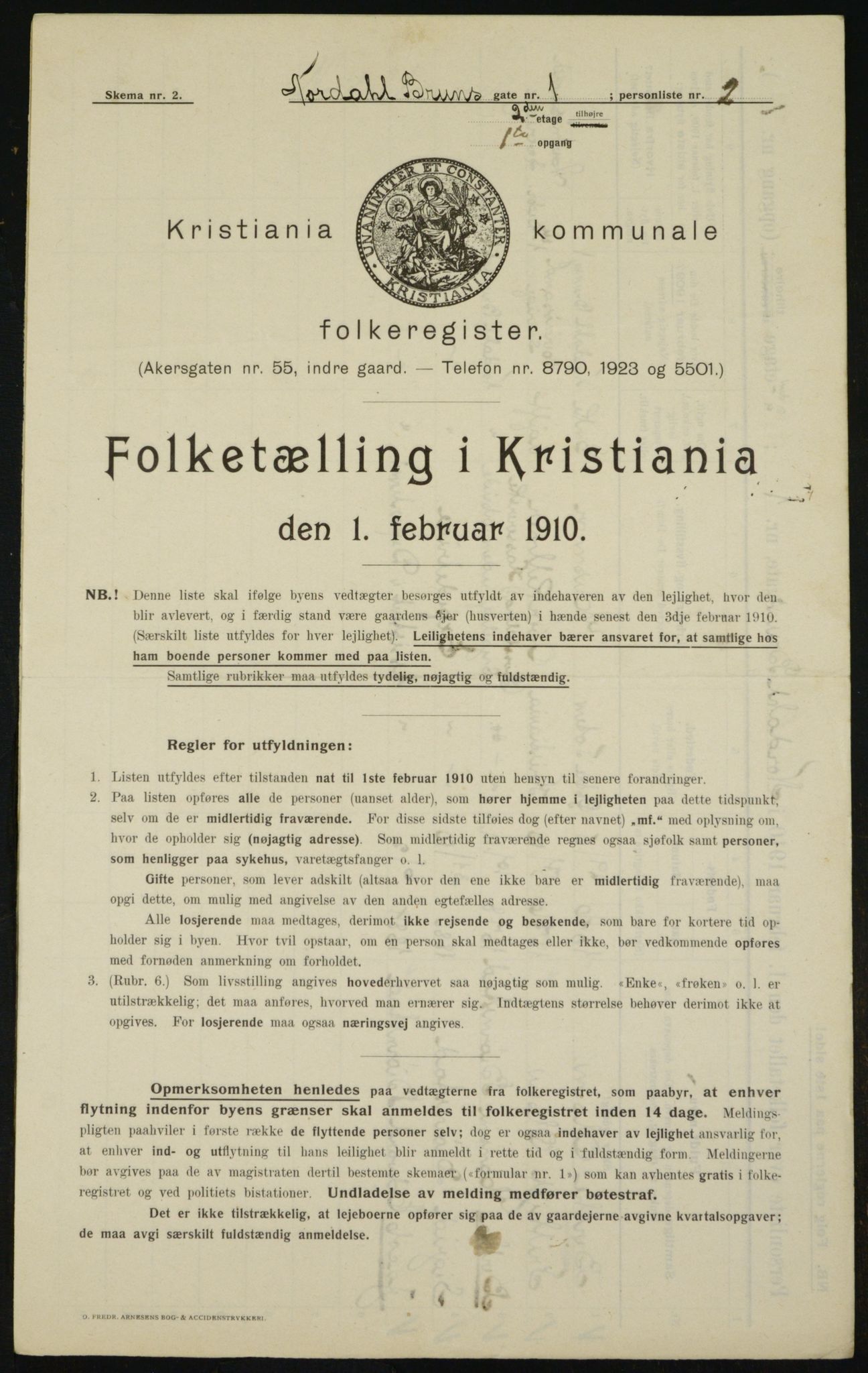 OBA, Kommunal folketelling 1.2.1910 for Kristiania, 1910, s. 69696