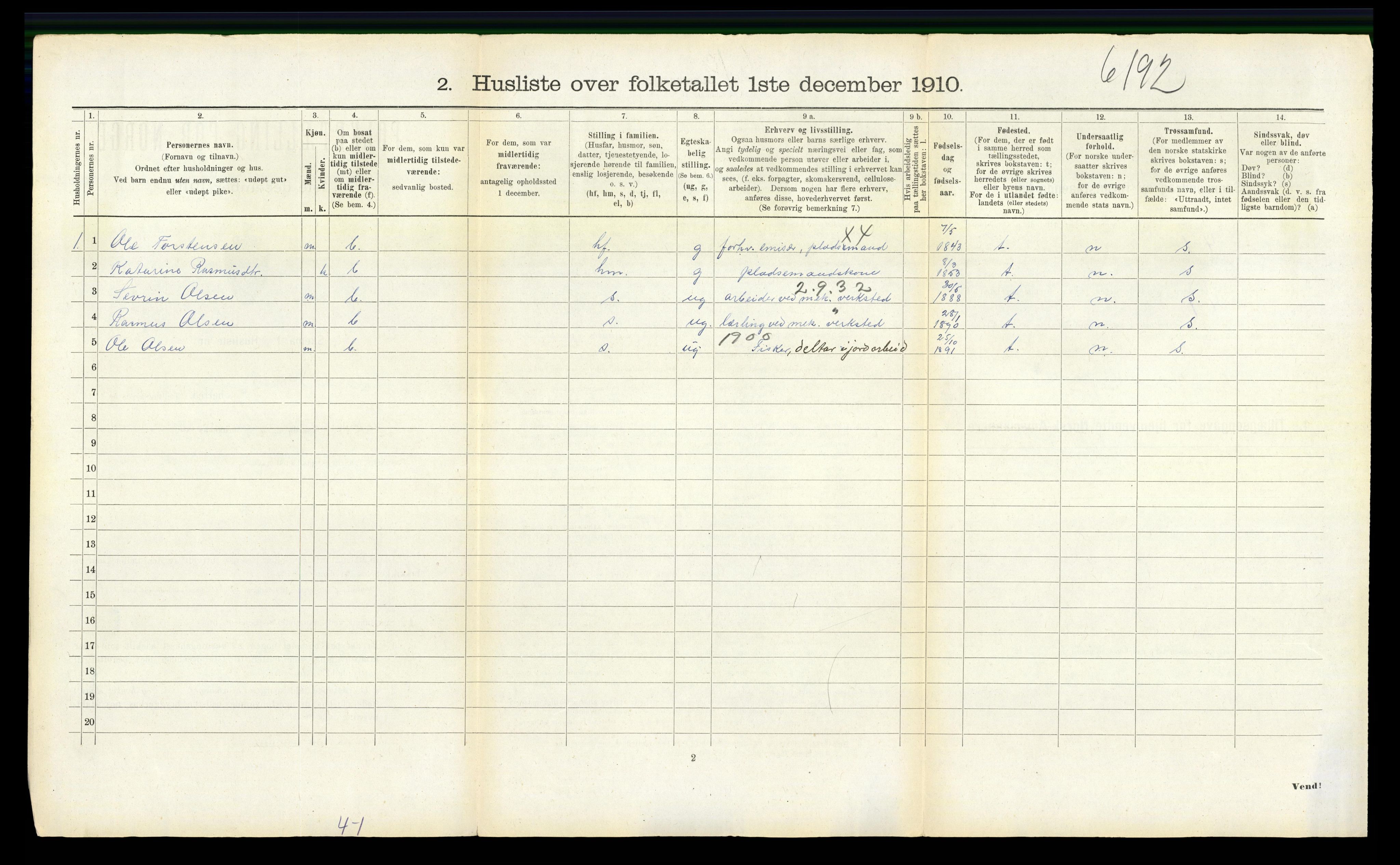 RA, Folketelling 1910 for 1218 Finnås herred, 1910, s. 151