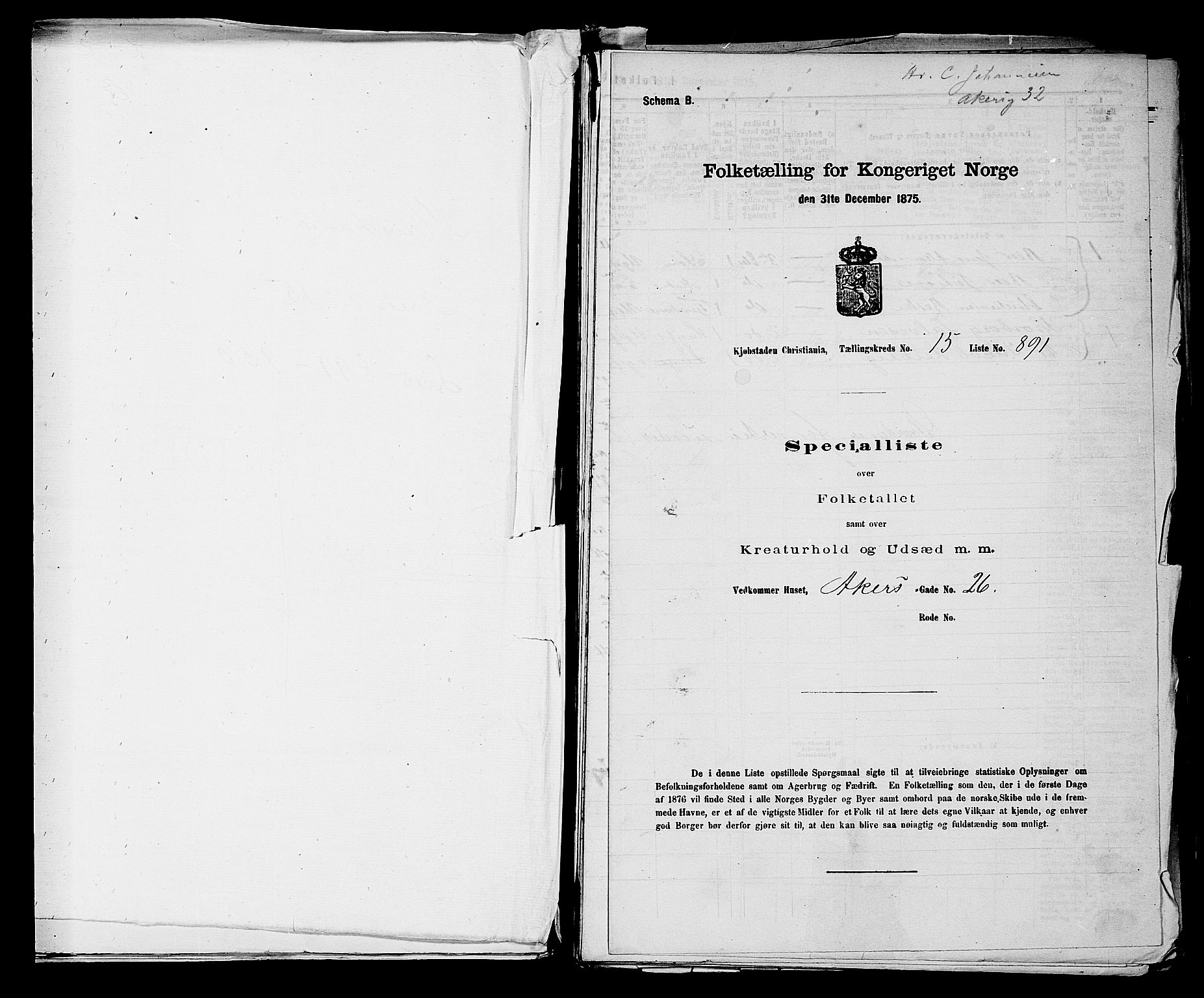 RA, Folketelling 1875 for 0301 Kristiania kjøpstad, 1875, s. 2765