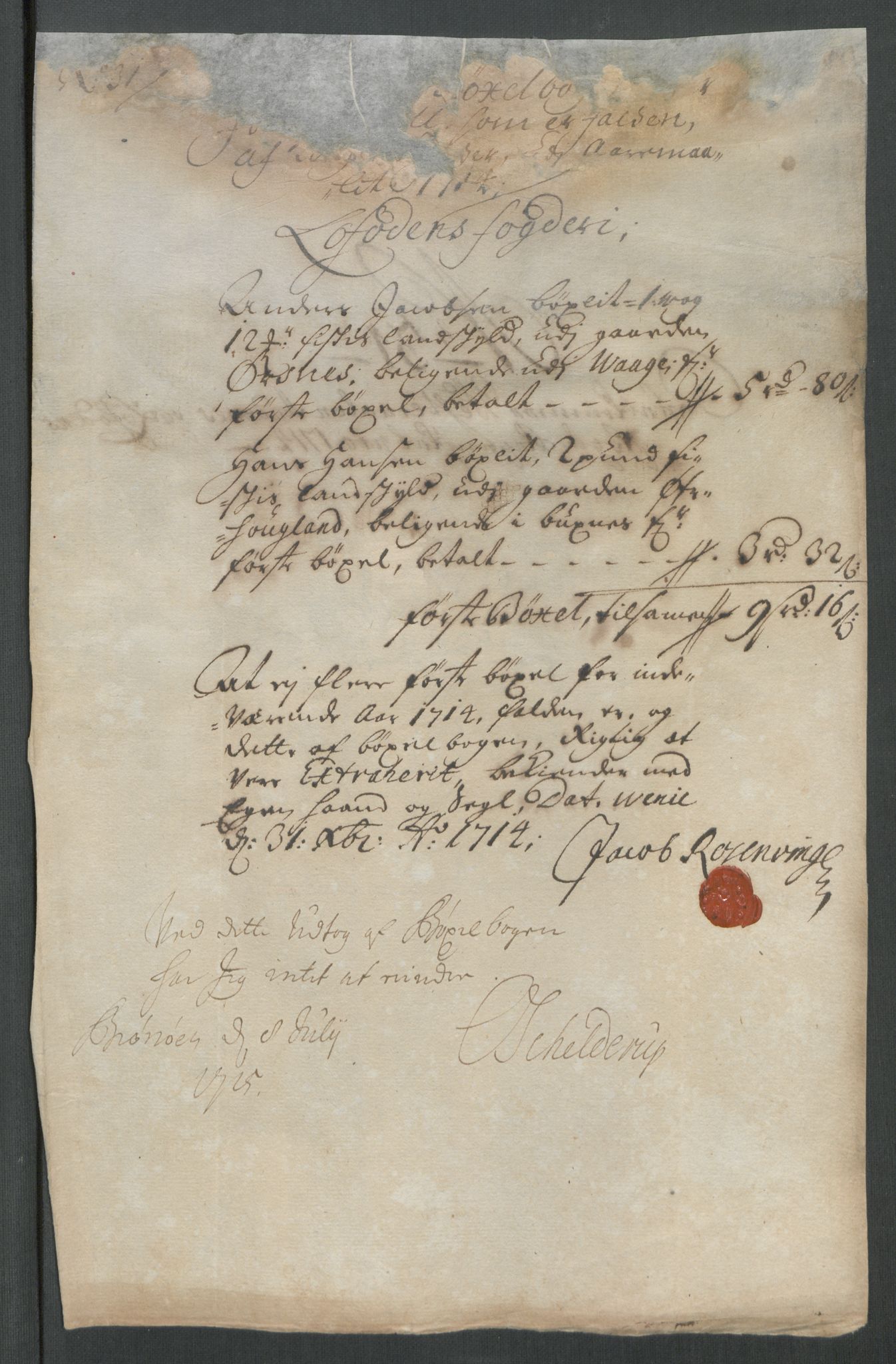 Rentekammeret inntil 1814, Reviderte regnskaper, Fogderegnskap, AV/RA-EA-4092/R67/L4680: Fogderegnskap Vesterålen, Andenes og Lofoten, 1714, s. 208