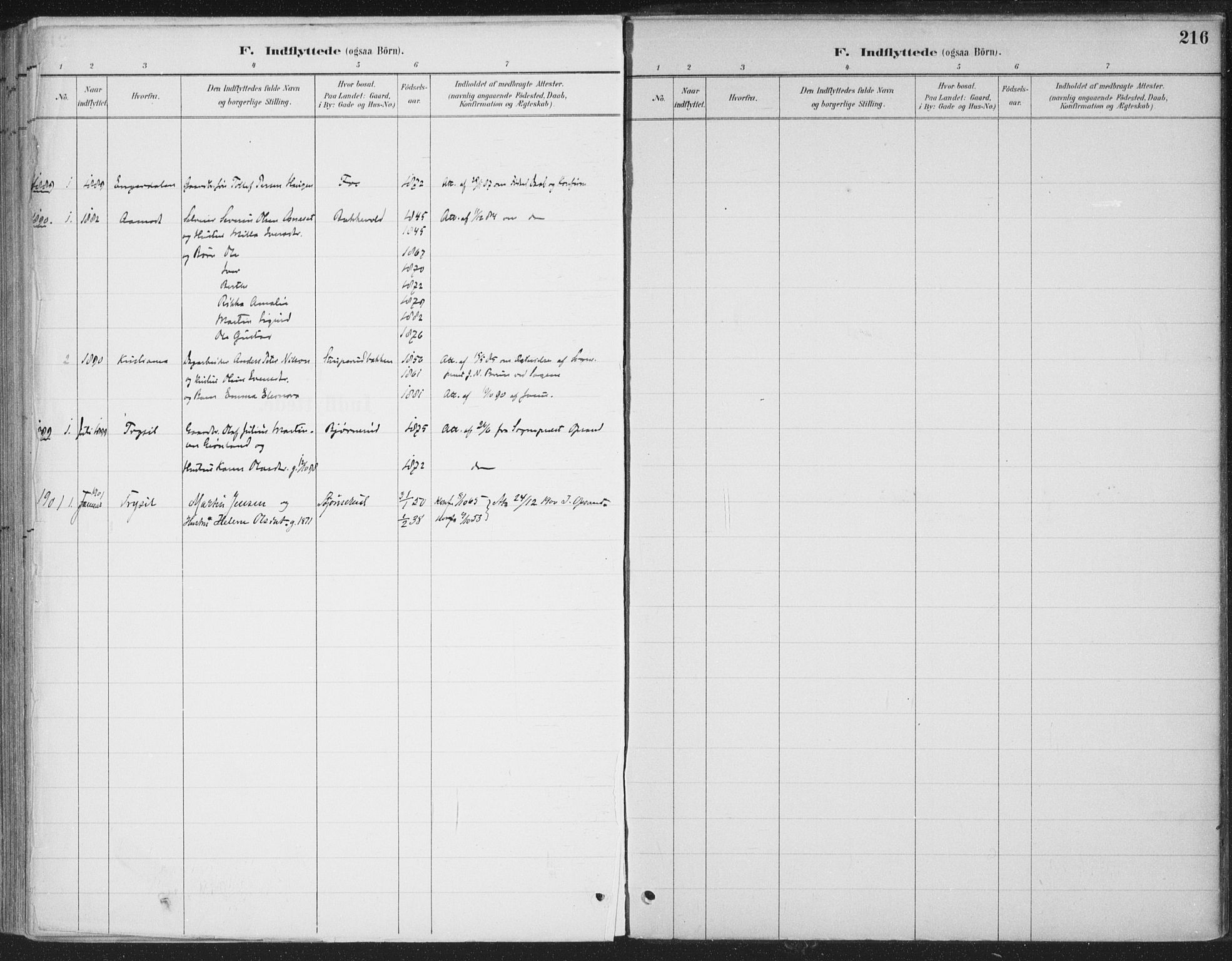 Romedal prestekontor, SAH/PREST-004/K/L0008: Ministerialbok nr. 8, 1887-1905, s. 216