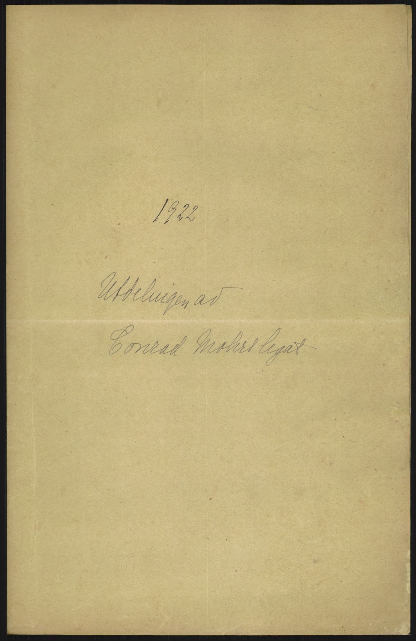 Kirke- og undervisningsdepartementet, 1. skolekontor D, AV/RA-S-1021/E/Ed/L0250: Conrad Mohrs legat, 1921-1922, s. 3