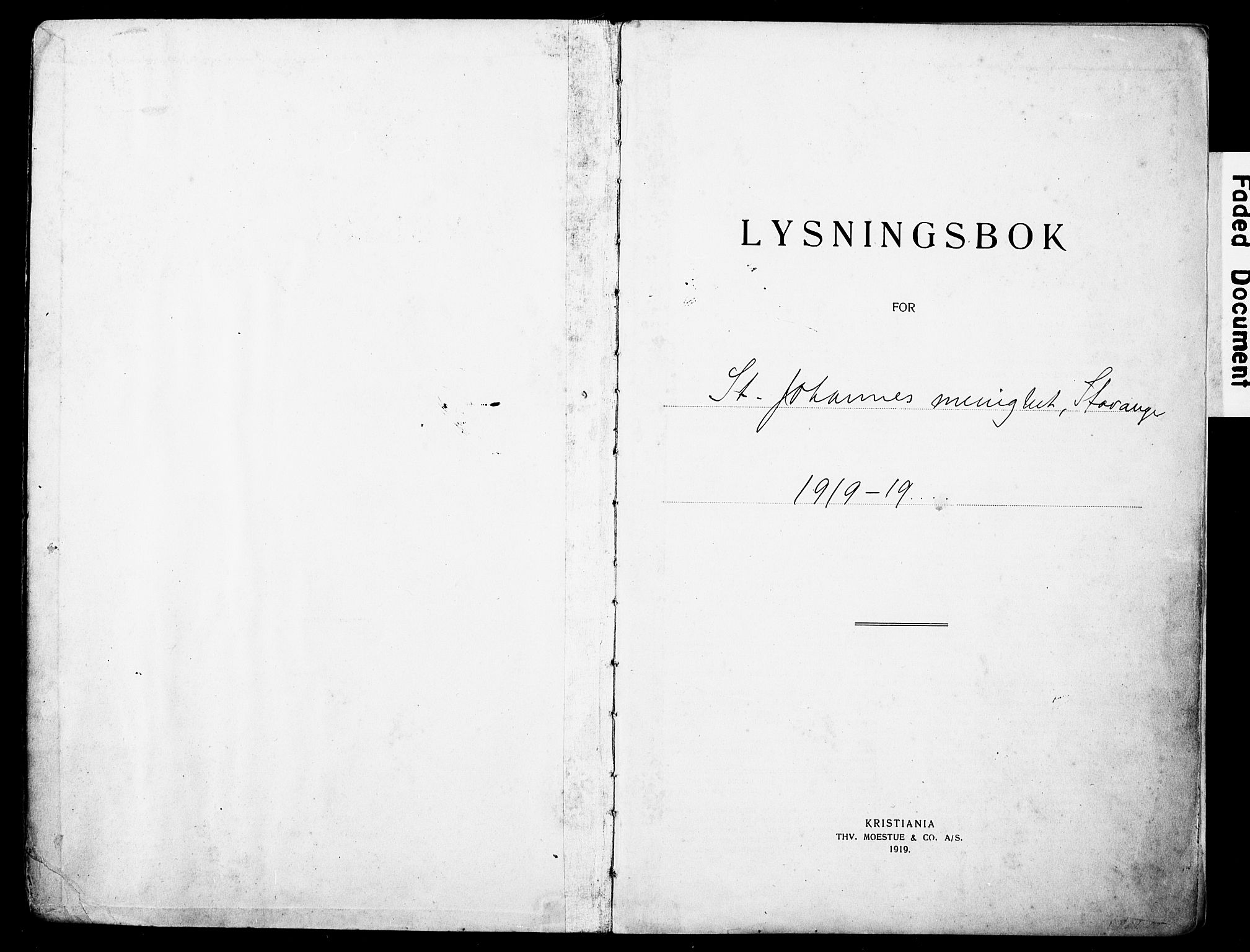 St. Johannes sokneprestkontor, SAST/A-101814/001/70/705BA/L0004: Lysningsprotokoll nr. 4, 1919-1928