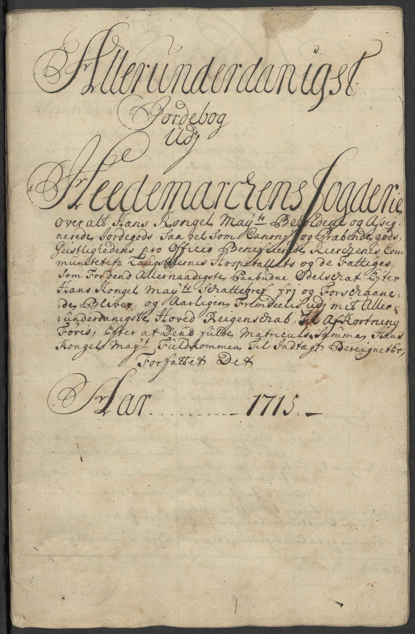 Rentekammeret inntil 1814, Reviderte regnskaper, Fogderegnskap, RA/EA-4092/R16/L1054: Fogderegnskap Hedmark, 1715, s. 6