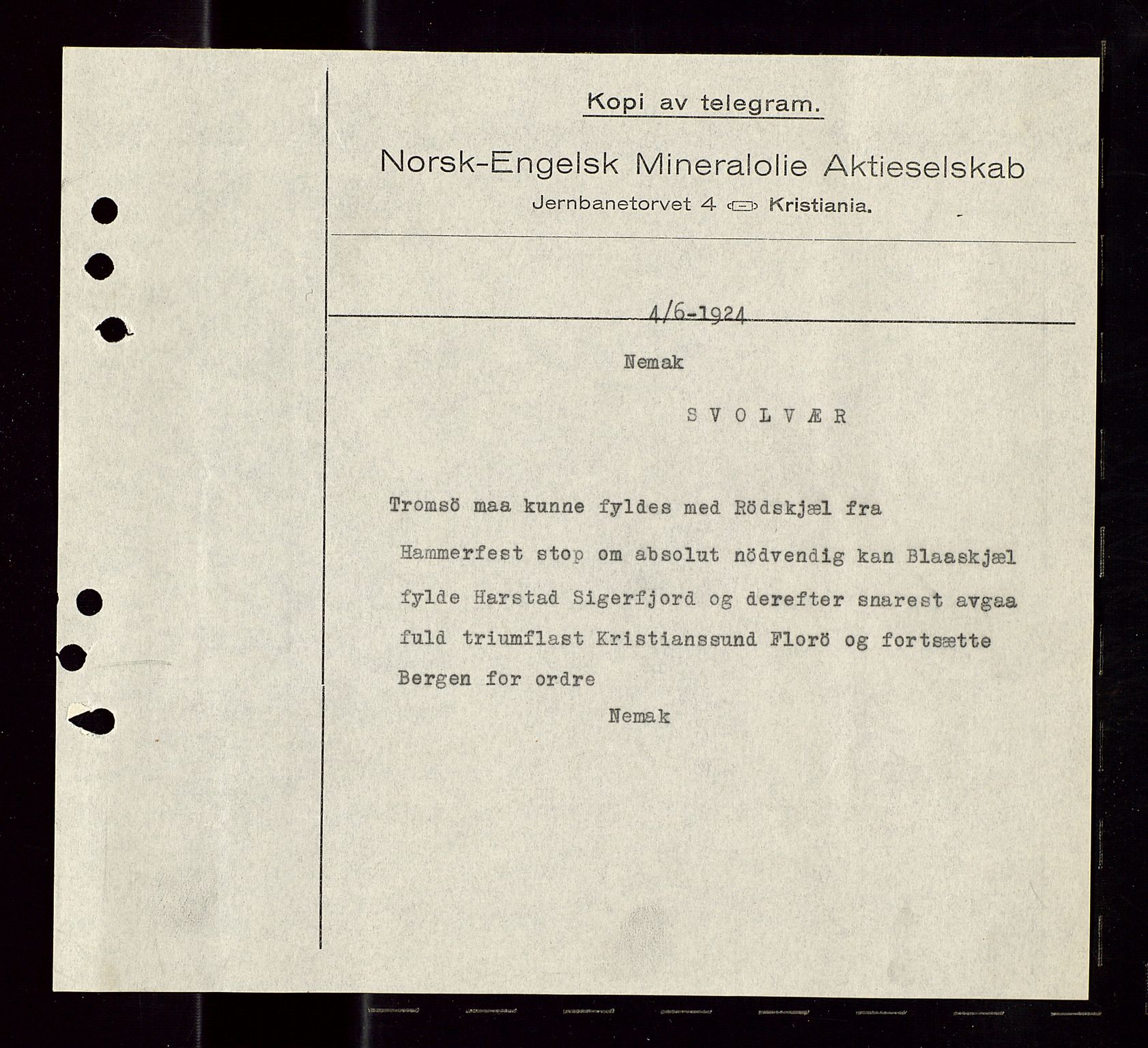 Pa 1521 - A/S Norske Shell, AV/SAST-A-101915/E/Ea/Eaa/L0012: Sjefskorrespondanse, 1924, s. 651