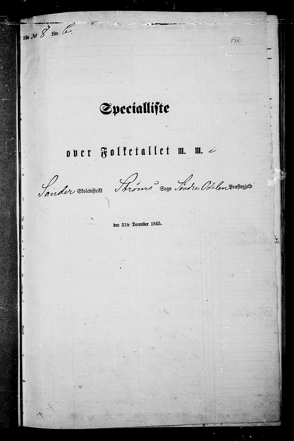 RA, Folketelling 1865 for 0419P Sør-Odal prestegjeld, 1865, s. 158