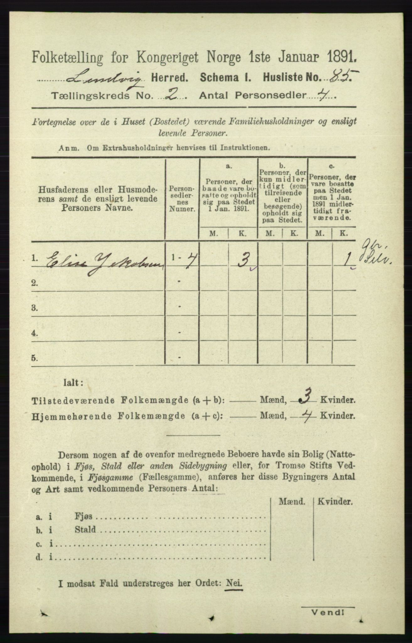 RA, Folketelling 1891 for 0924 Landvik herred, 1891, s. 328