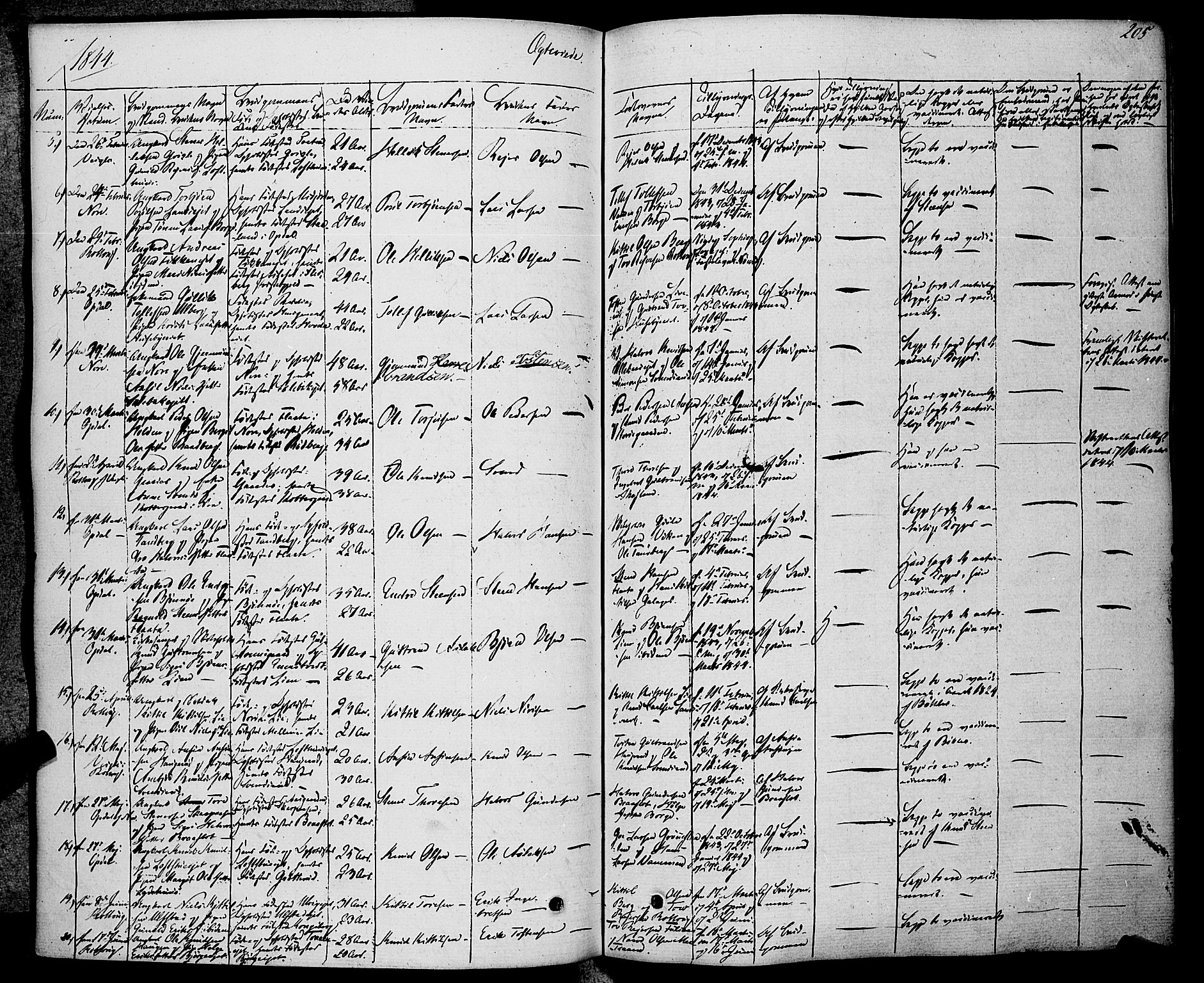 Rollag kirkebøker, SAKO/A-240/F/Fa/L0007: Ministerialbok nr. I 7, 1828-1847, s. 205