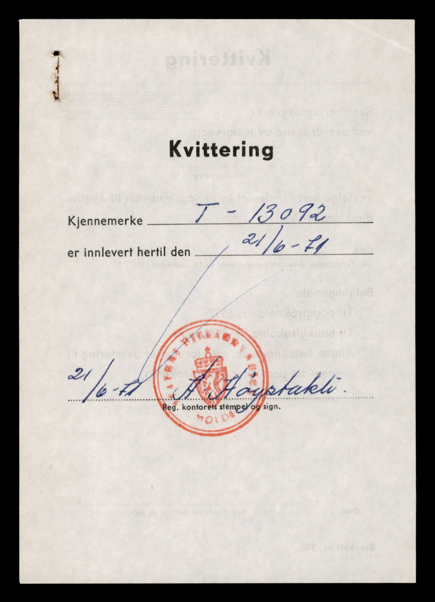 Møre og Romsdal vegkontor - Ålesund trafikkstasjon, AV/SAT-A-4099/F/Fe/L0037: Registreringskort for kjøretøy T 13031 - T 13179, 1927-1998, s. 1263
